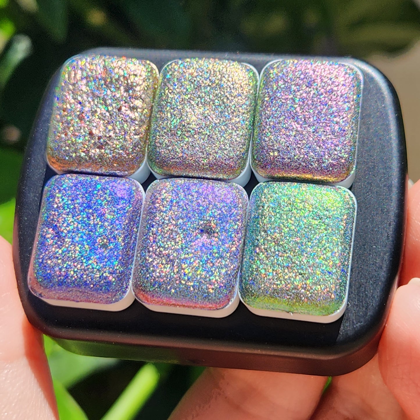 Quarter Perfection Set Hologram Super Color Shift Chrome Handmade Shimmer Glitter Watercolor Paint