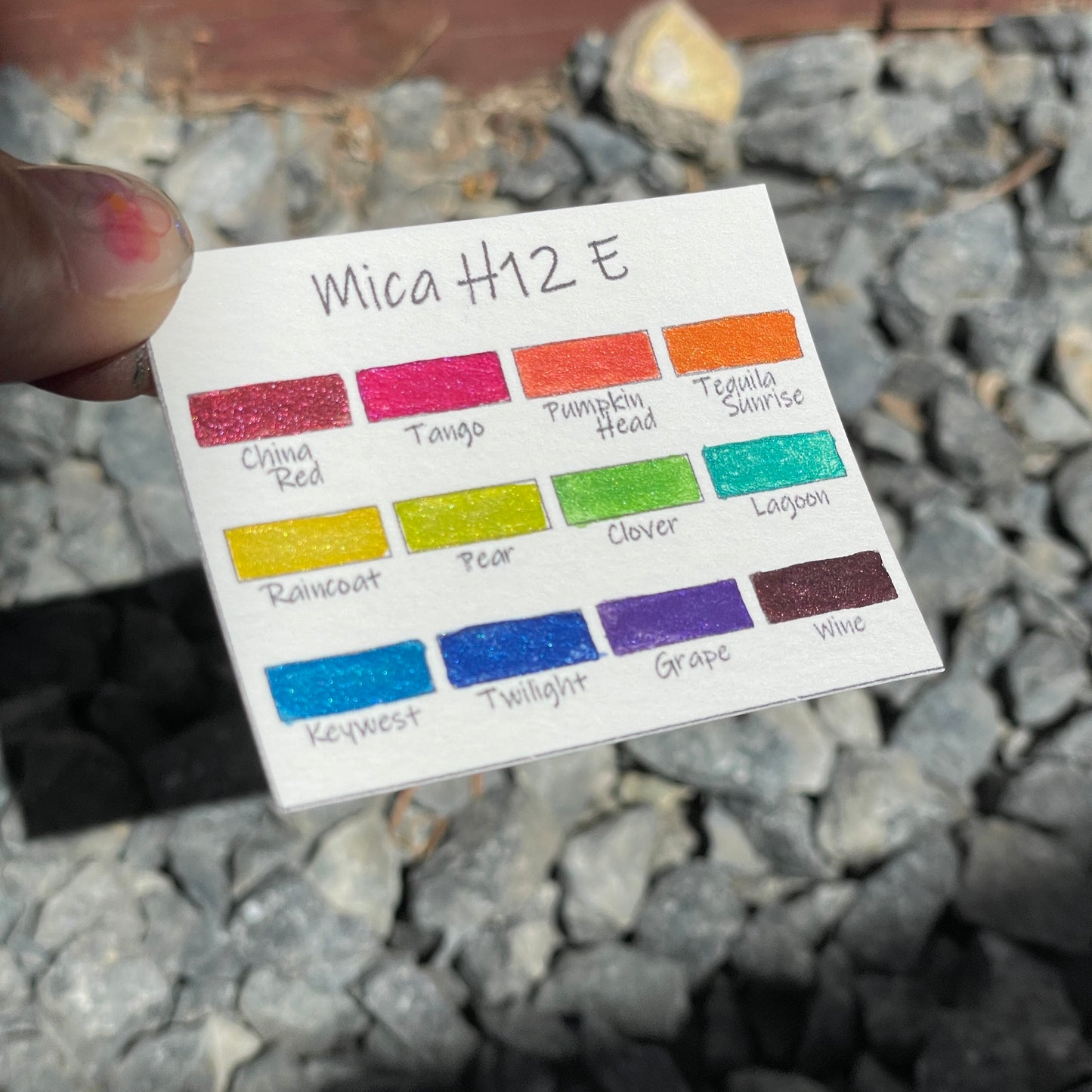 Mica H12 E set Handmade Shimmer Watercolor Paint half pans