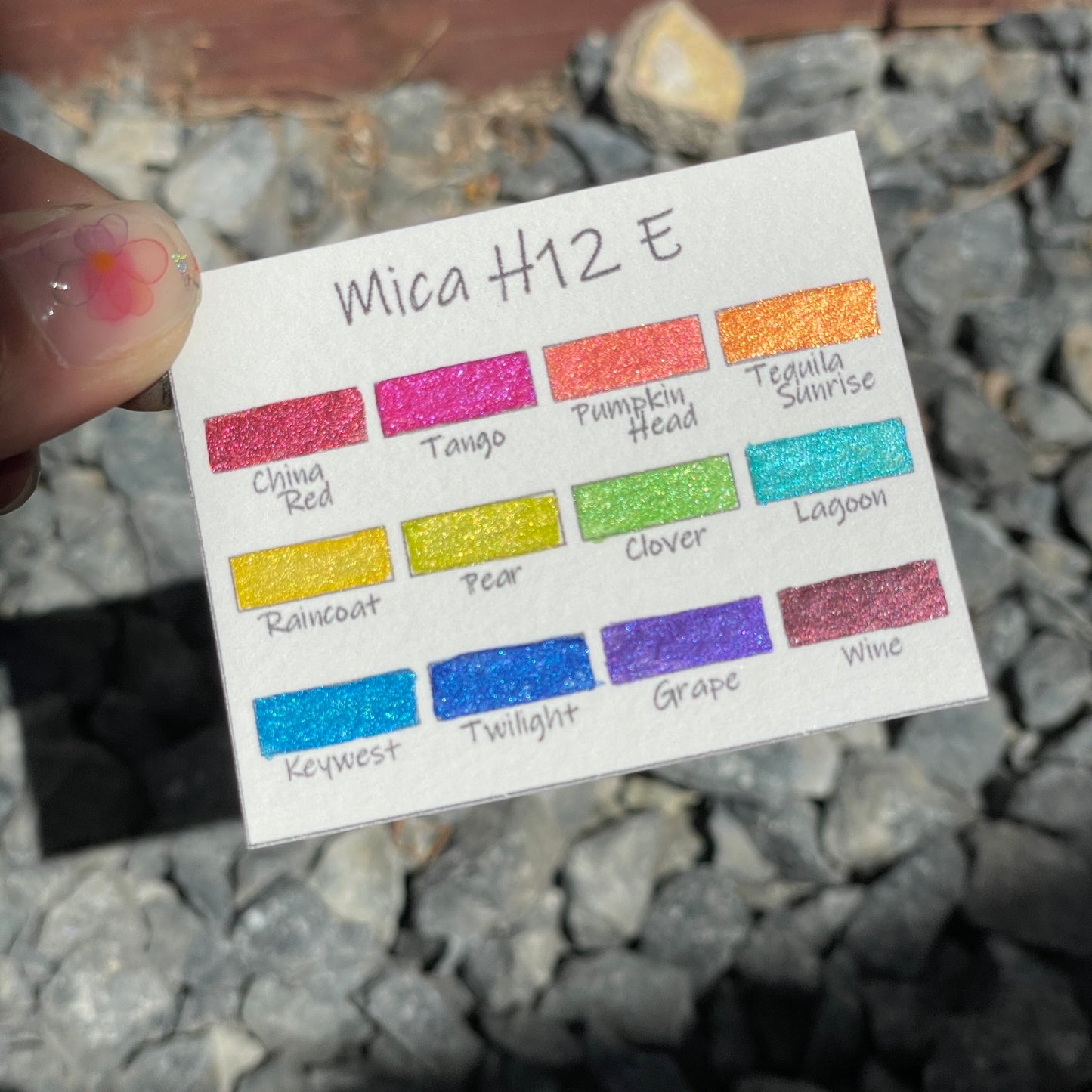 Mica H12 E set Handmade Shimmer Watercolor Paint half pans