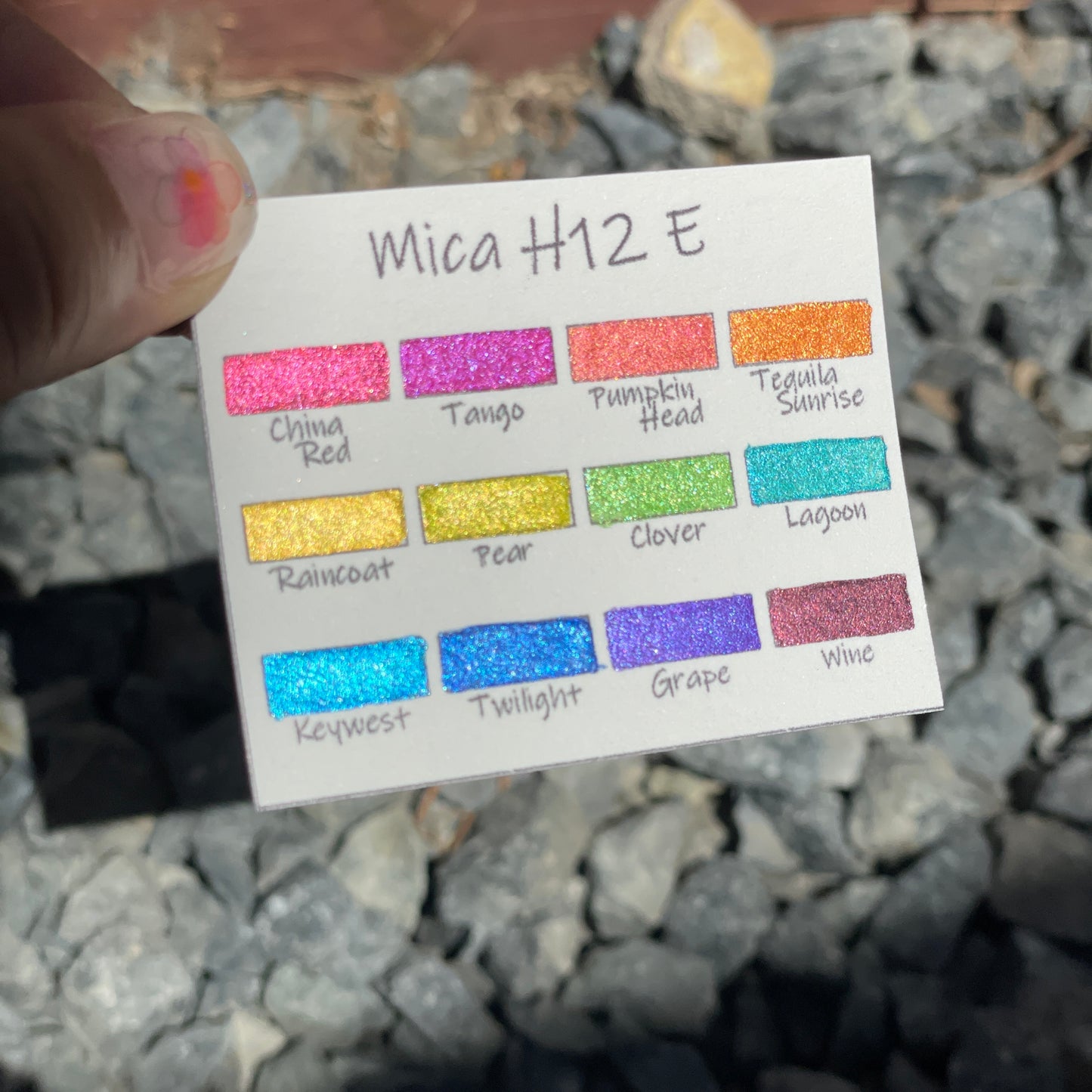 Mica H12 E set Handmade Shimmer Watercolor Paint half pans
