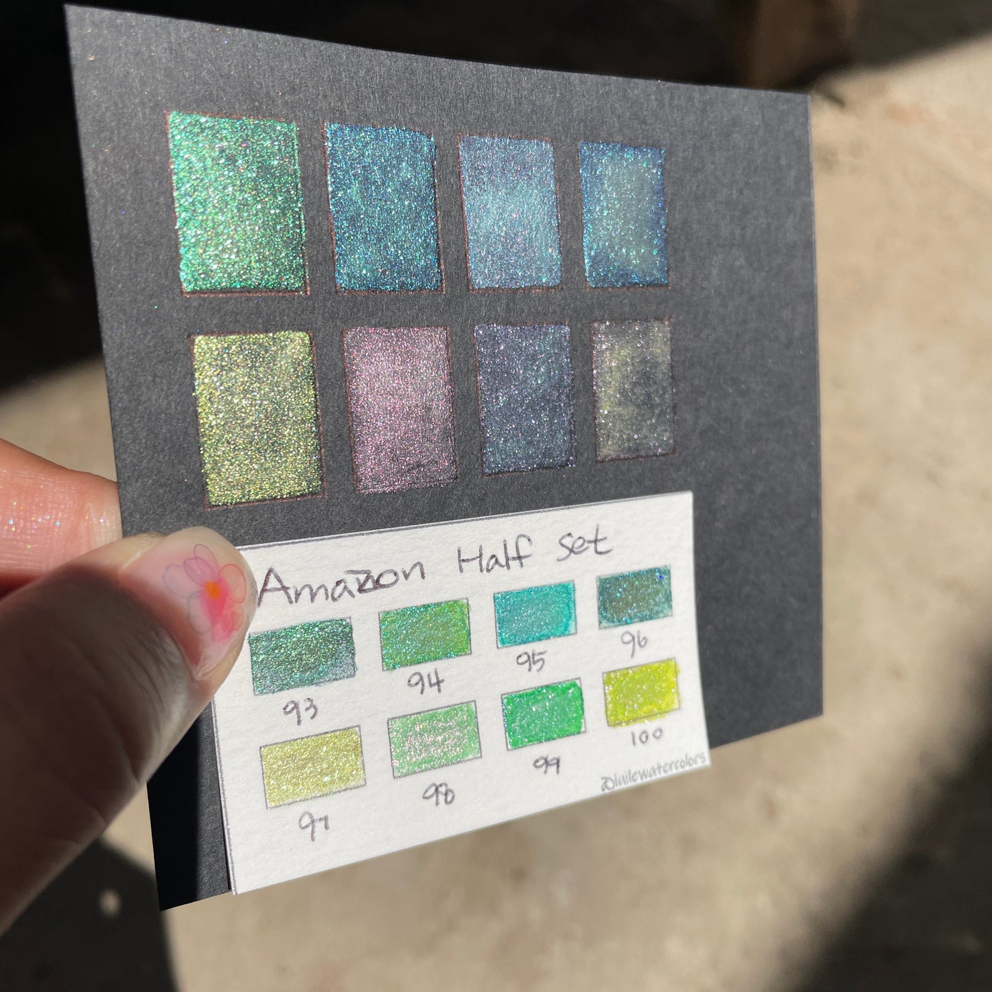 Last Chance! Amazon Dot Card Tester Sampler Watercolor Shimmer Glittery Paints