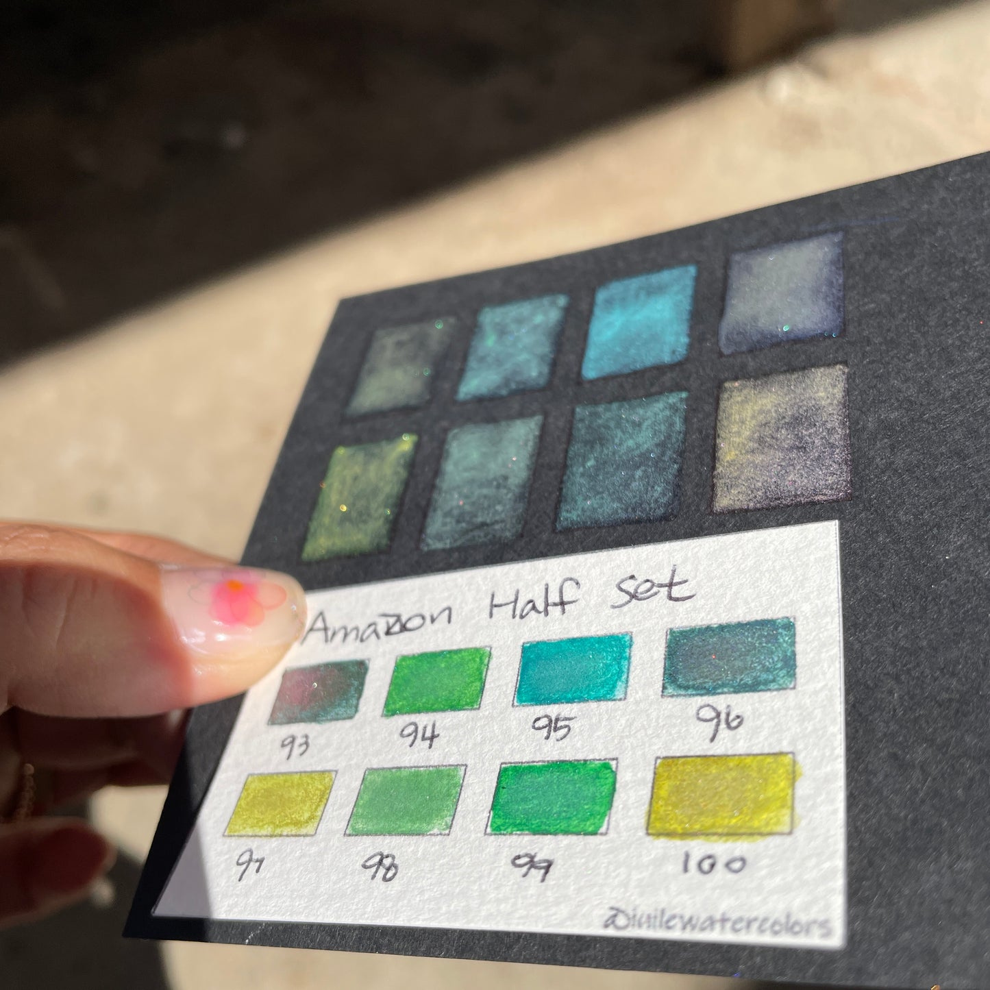 Last Chance! Amazon Dot Card Tester Sampler Watercolor Shimmer Glittery Paints