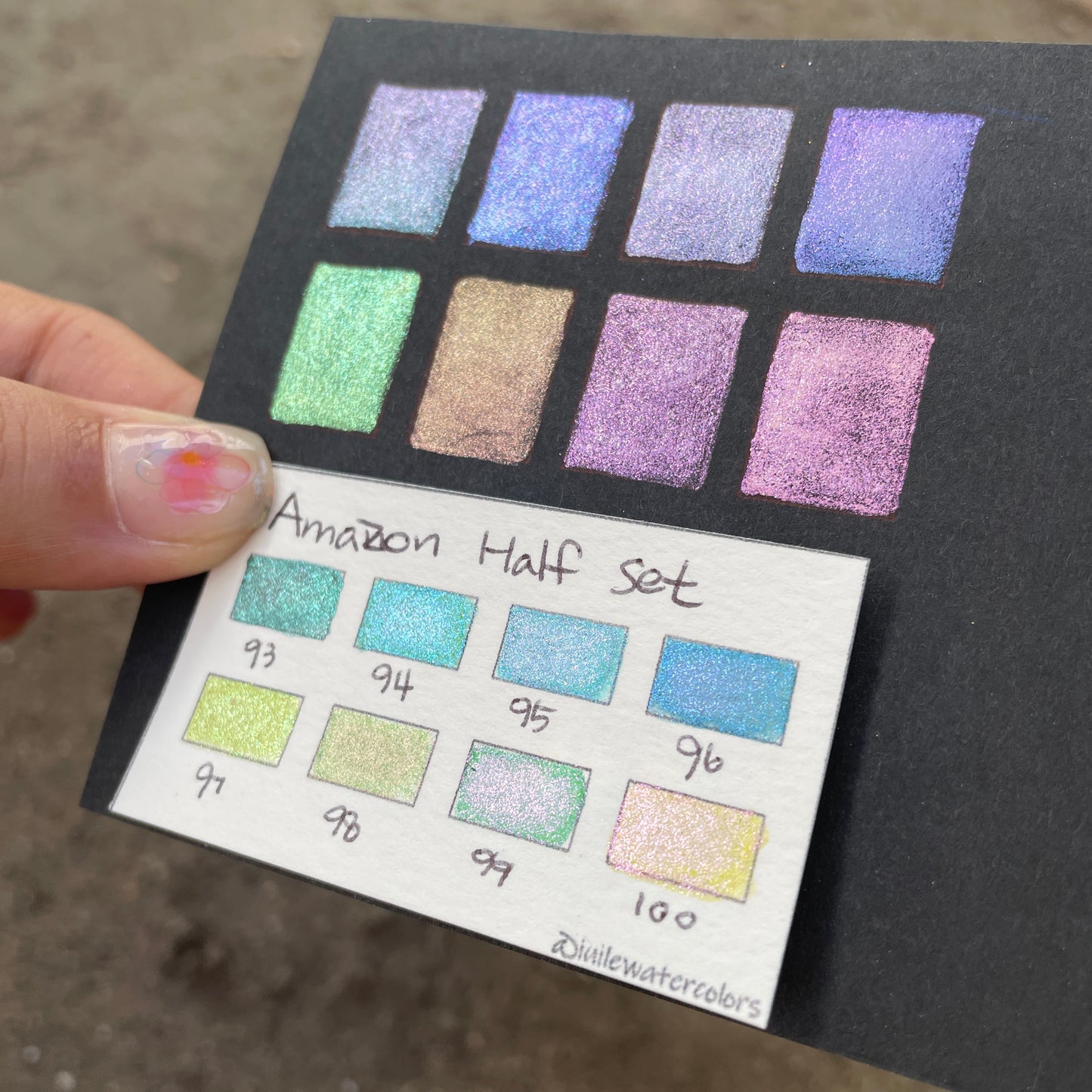 Last Chance! Amazon Dot Card Tester Sampler Watercolor Shimmer Glittery Paints