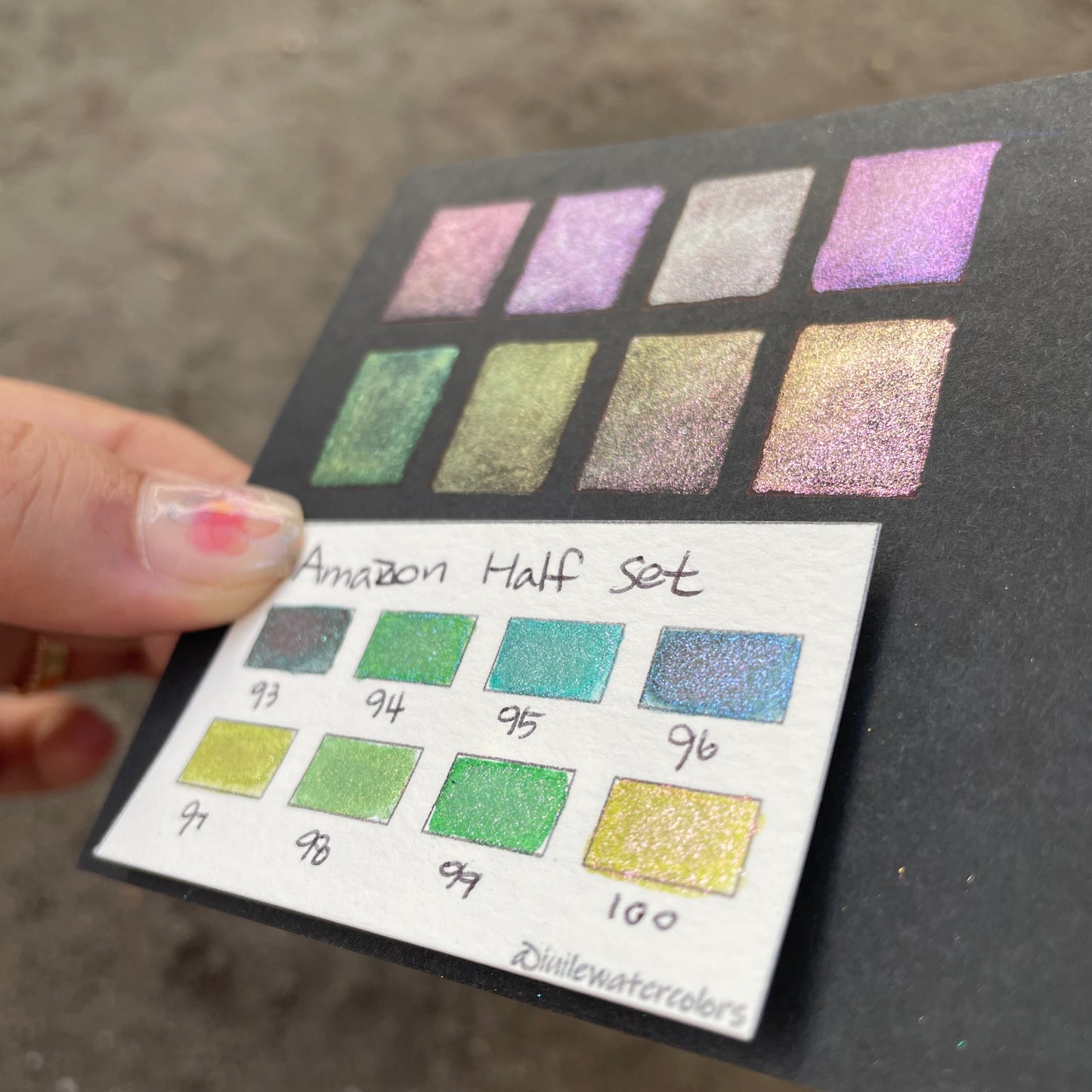 Last Chance! Amazon Dot Card Tester Sampler Watercolor Shimmer Glittery Paints