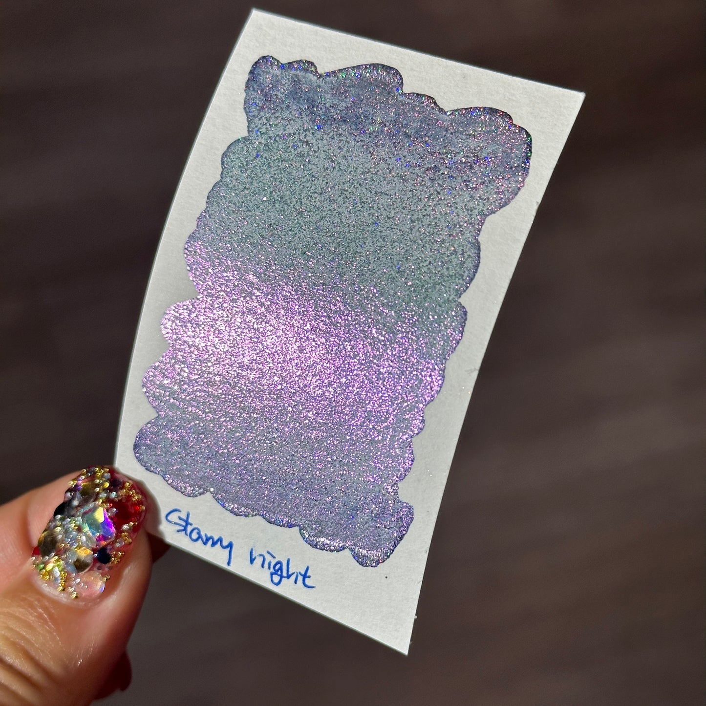 Quarter Starry Night Series Handmade Glittery Hologram shimmer watercolor Paint by iuilewatercolors