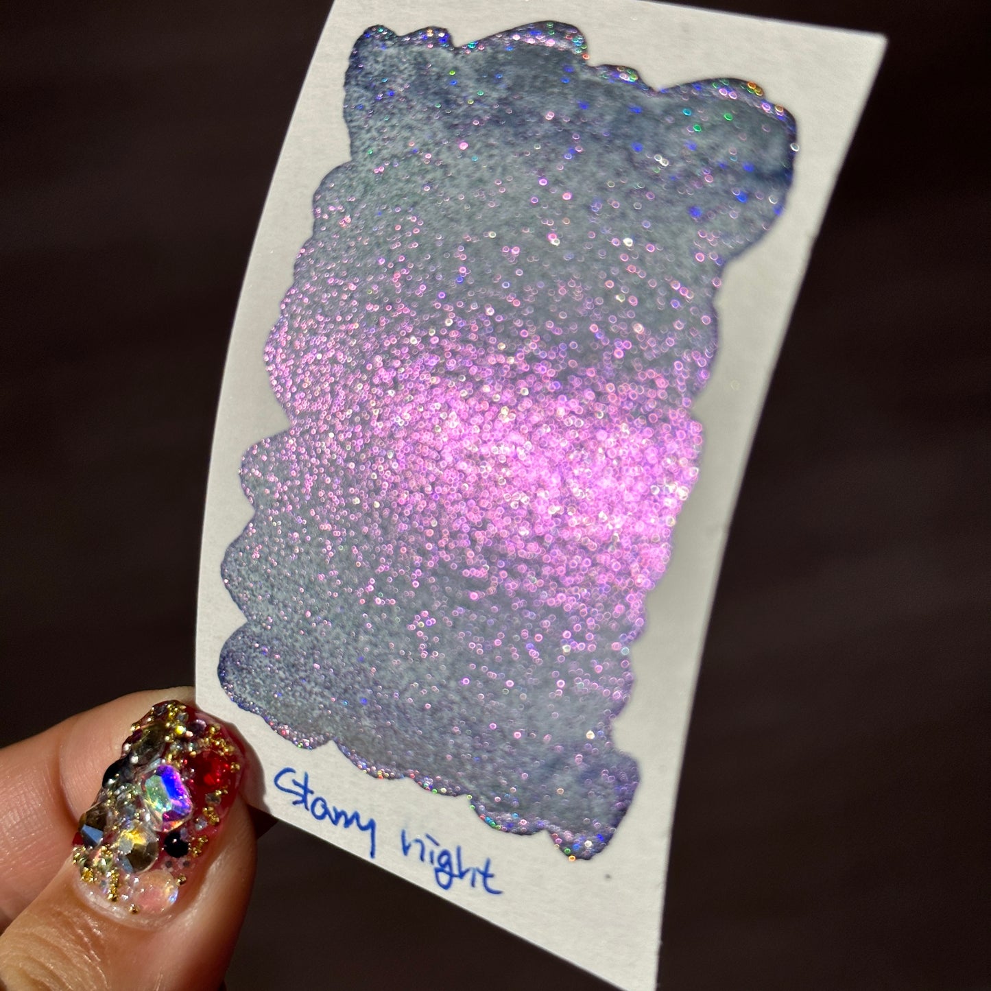 Quarter Starry Night Series Handmade Glittery Hologram shimmer watercolor Paint by iuilewatercolors