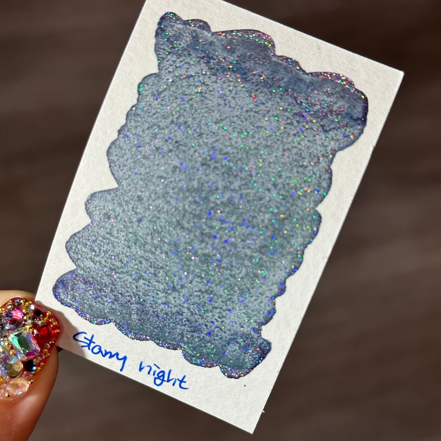 Quarter Starry Night Series Handmade Glittery Hologram shimmer watercolor Paint by iuilewatercolors