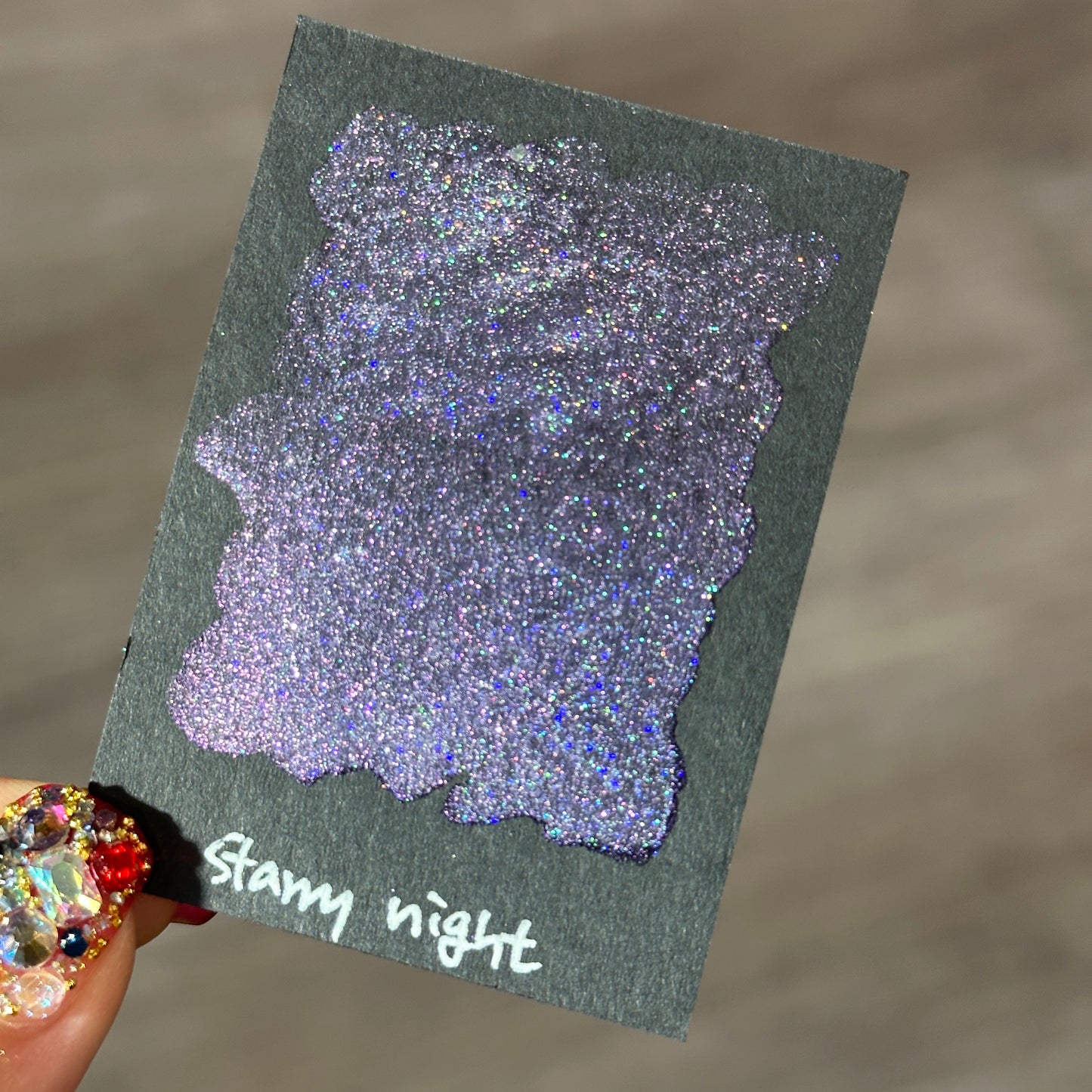 Quarter Starry Night Series Handmade Glittery Hologram shimmer watercolor Paint by iuilewatercolors