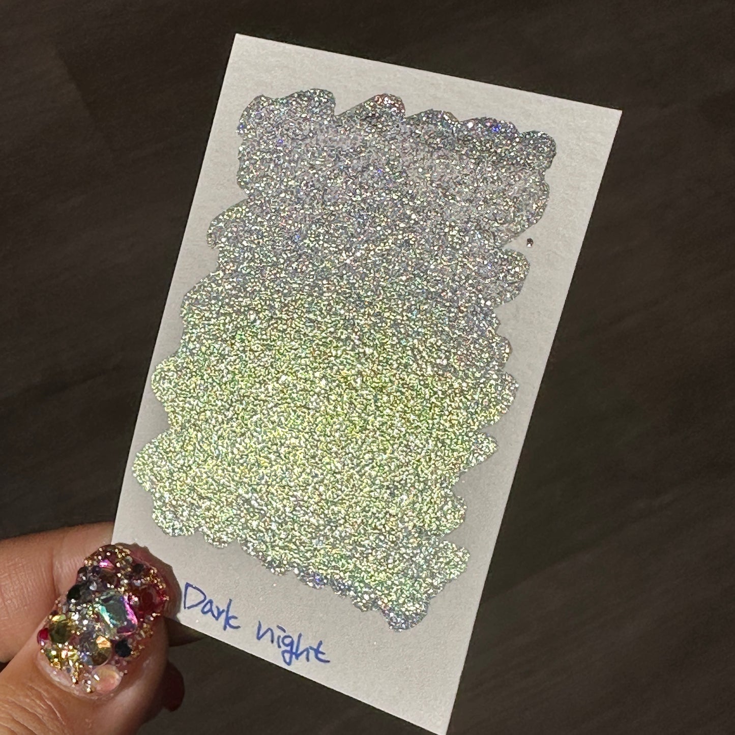 Quarter Dark Night Series Handmade Glittery Hologram shimmer watercolor Paint by iuilewatercolors