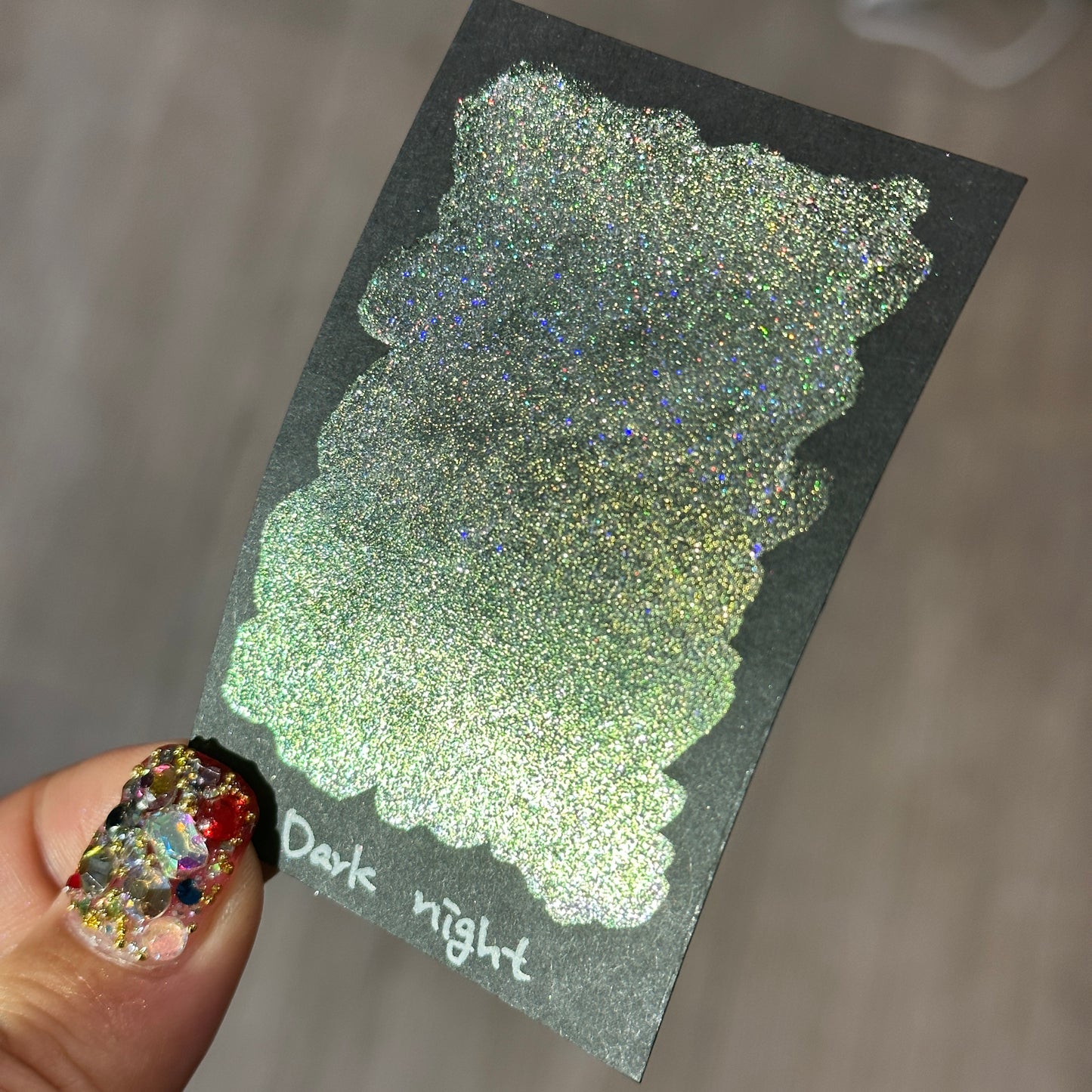 Quarter Dark Night Series Handmade Glittery Hologram shimmer watercolor Paint by iuilewatercolors