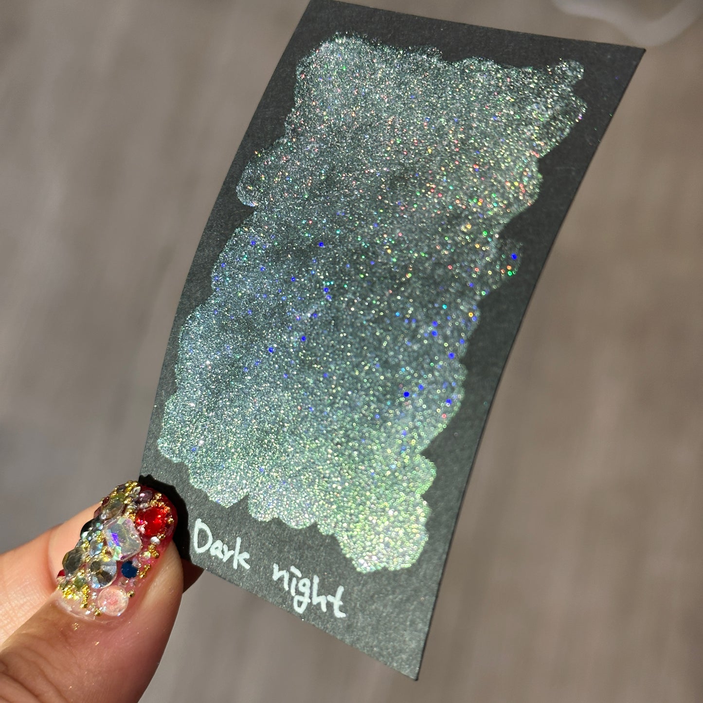 Quarter Dark Night Series Handmade Glittery Hologram shimmer watercolor Paint by iuilewatercolors