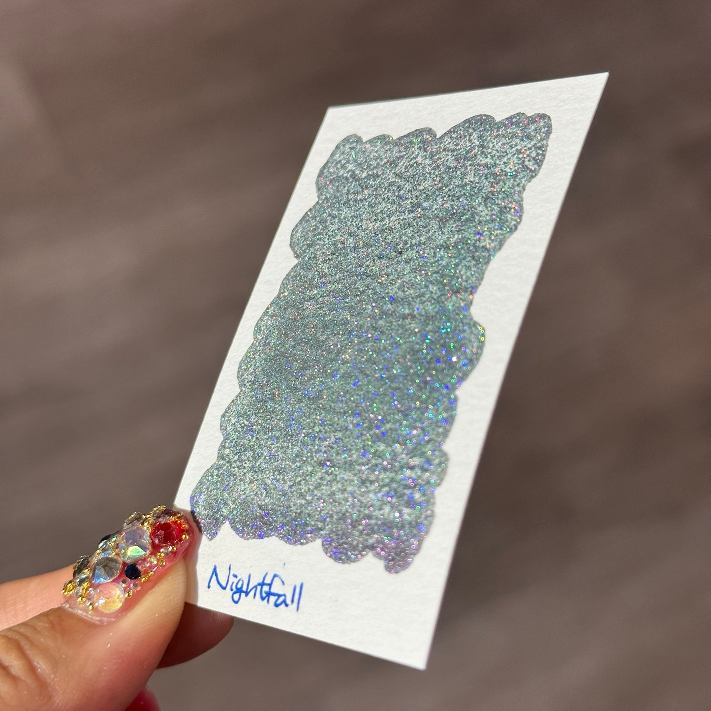 Quarter Nightfall Night Series Handmade Glittery Hologram shimmer watercolor Paint by iuilewatercolors