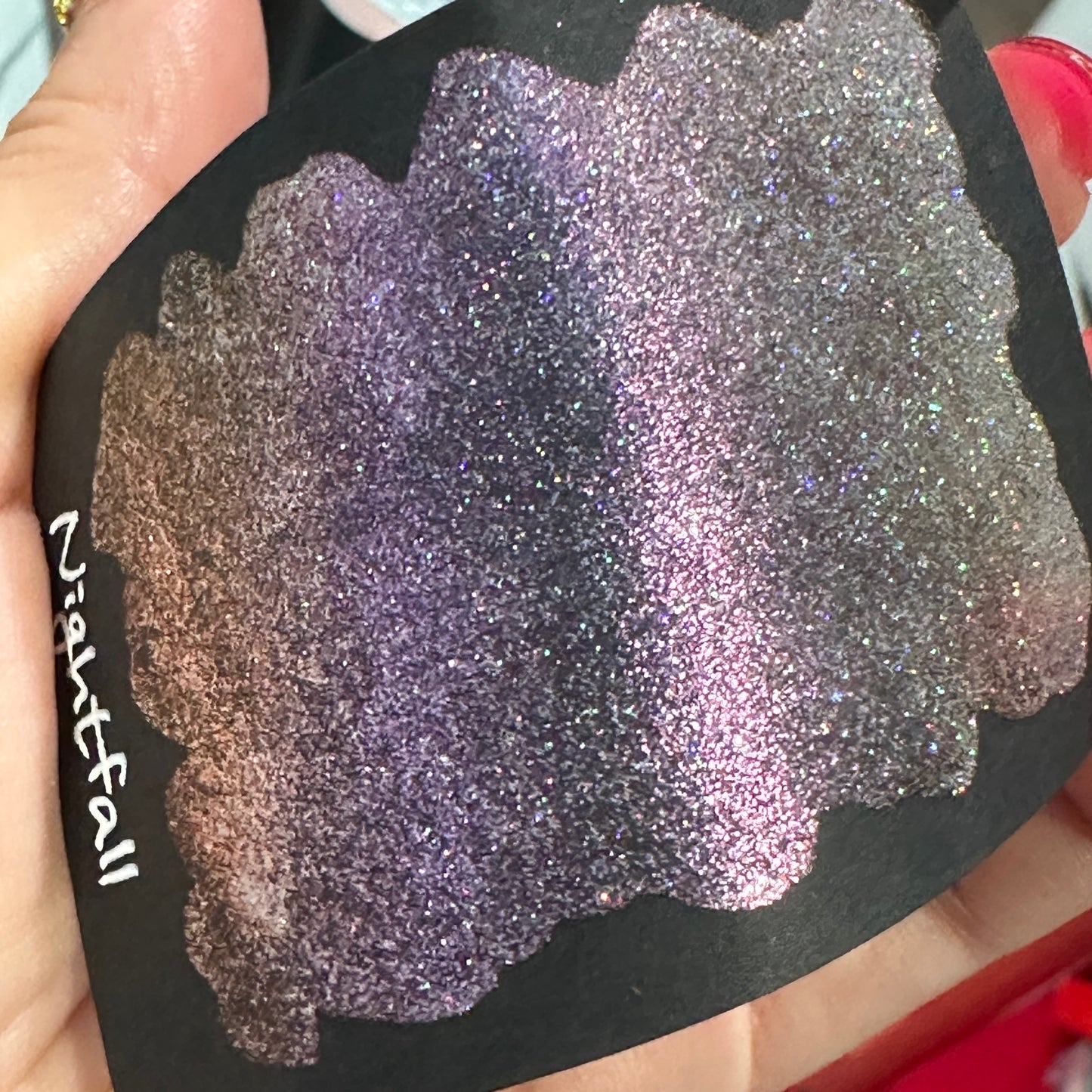 Quarter Nightfall Night Series Handmade Glittery Hologram shimmer watercolor Paint by iuilewatercolors