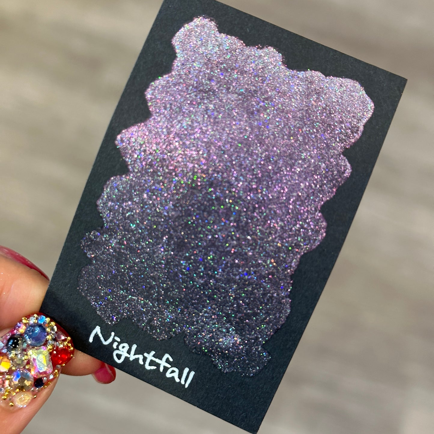 Quarter Nightfall Night Series Handmade Glittery Hologram shimmer watercolor Paint by iuilewatercolors