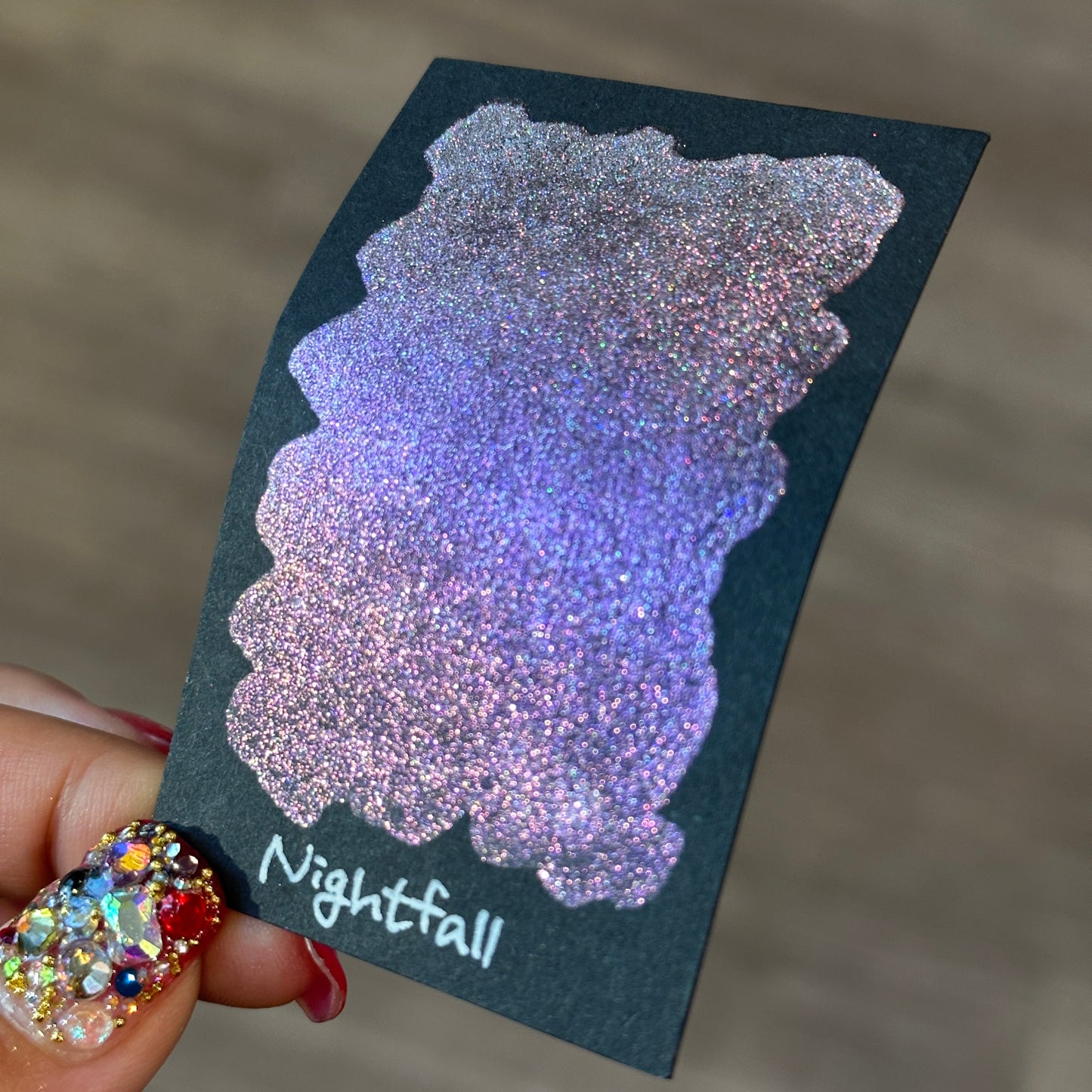 Quarter Nightfall Night Series Handmade Glittery Hologram shimmer watercolor Paint by iuilewatercolors