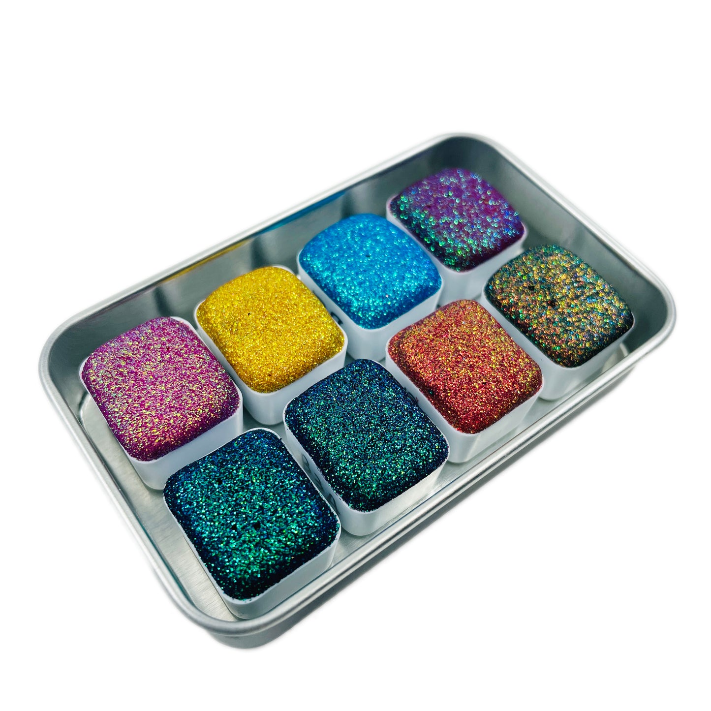 B glitter set chunky glitter watercolor paint Half pans