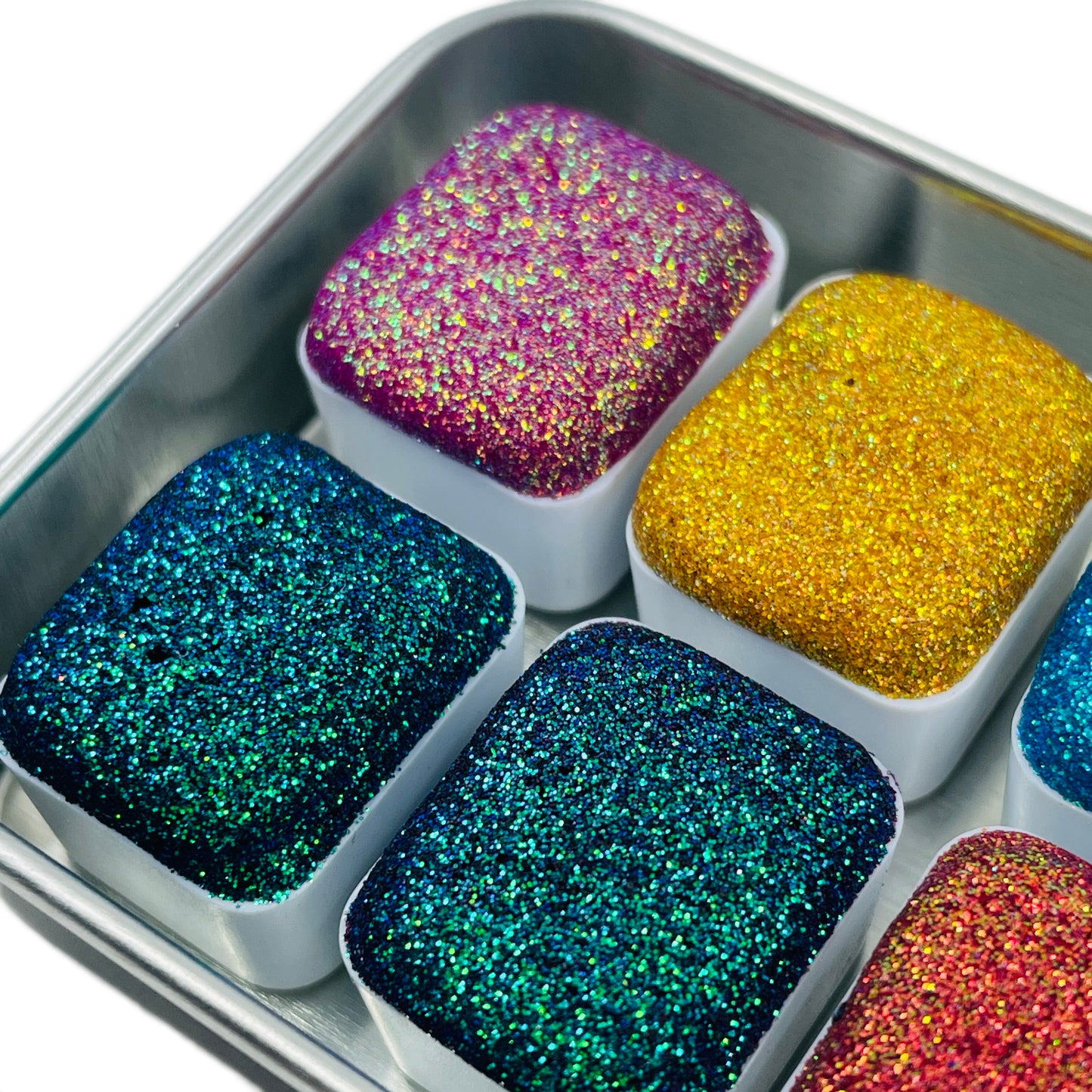 B glitter set chunky glitter watercolor paint Half pans