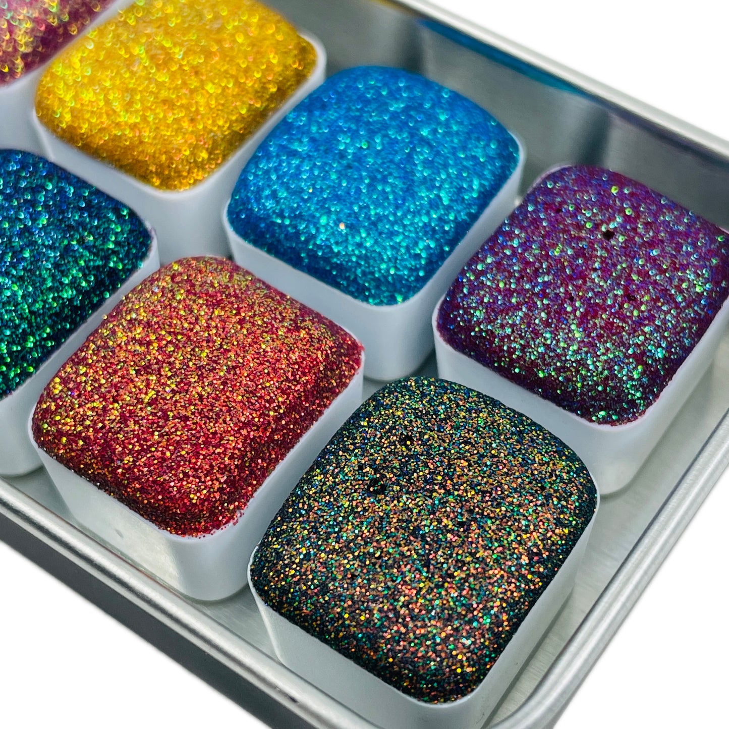 B glitter set chunky glitter watercolor paint Half pans