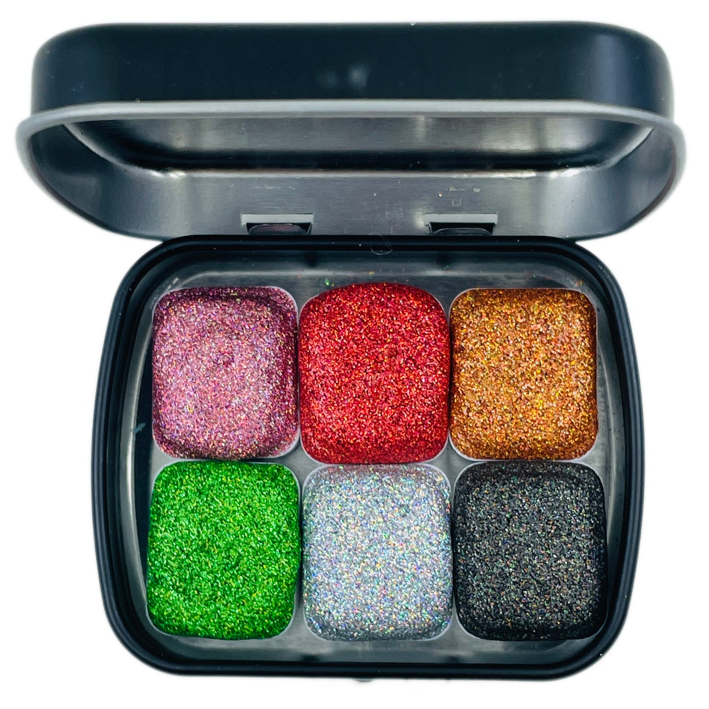Galaxy set for Handmade Chunky Holo glitter watercolor paints half pans in Tin case