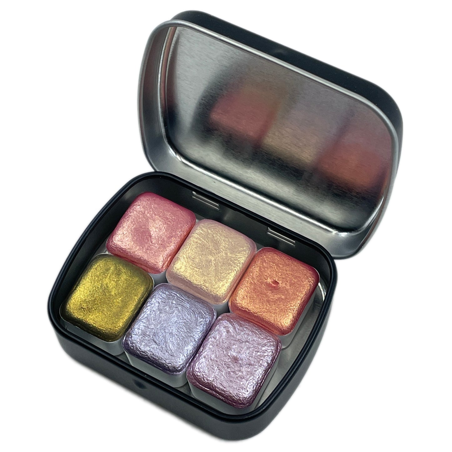 Pink gold set shimmer watercolor paint