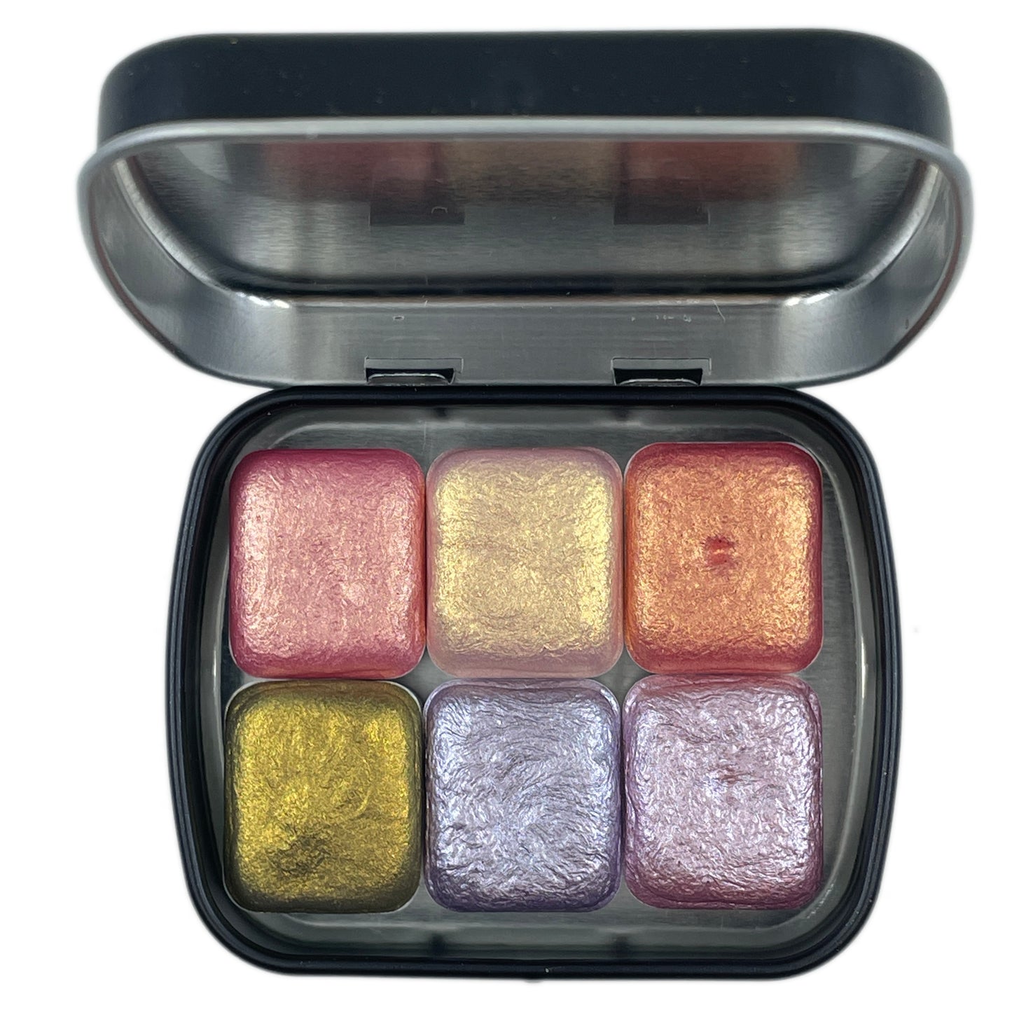 Pink gold set shimmer watercolor paint