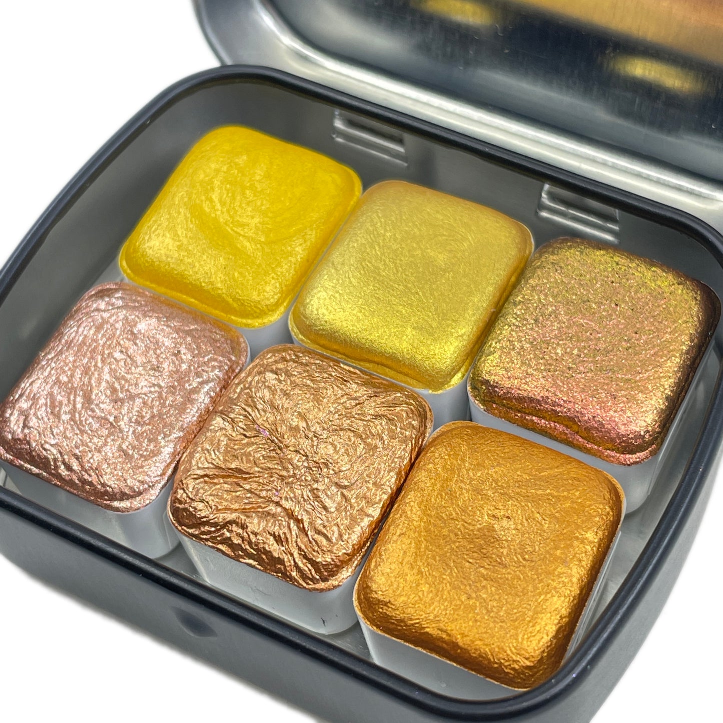 Gold set Handmade Shimmer Metallic Watercolor Paints Half