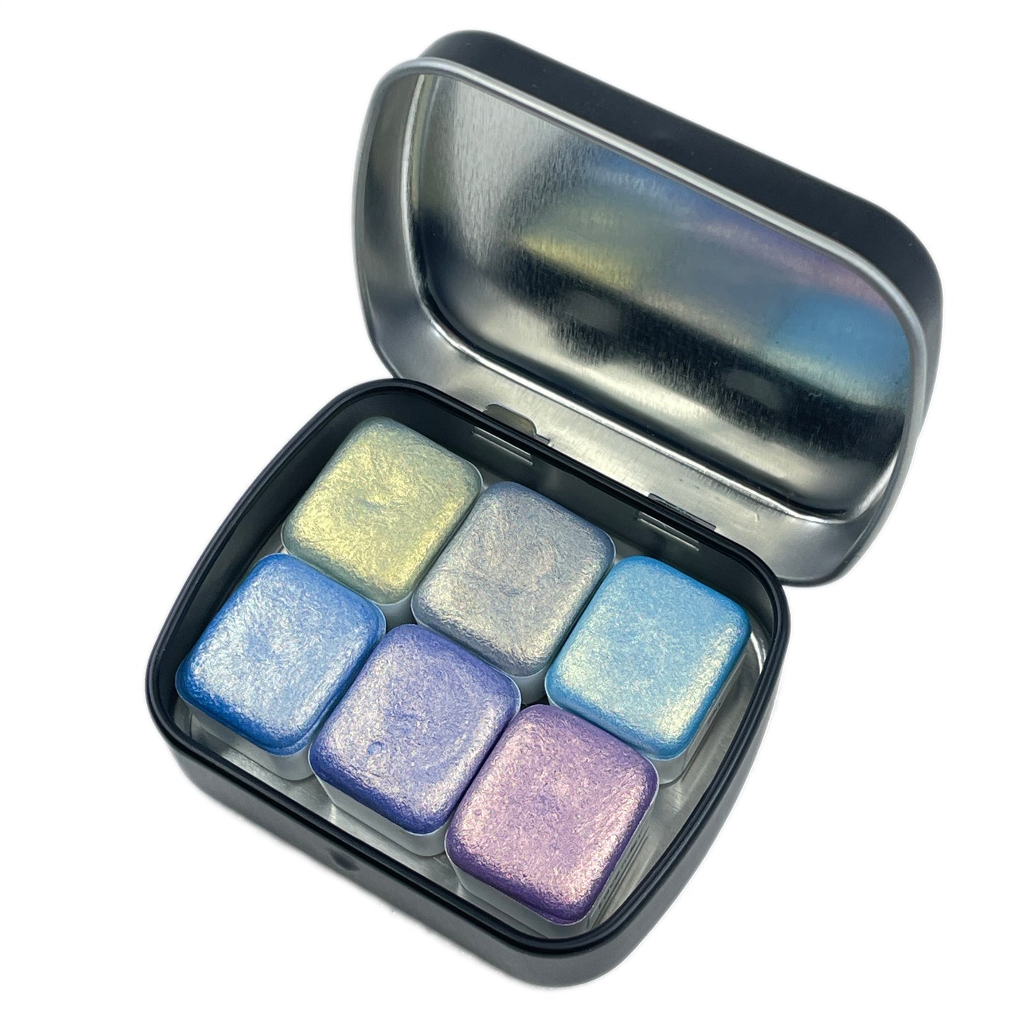 Blue Gold set watercolor paints Half pans