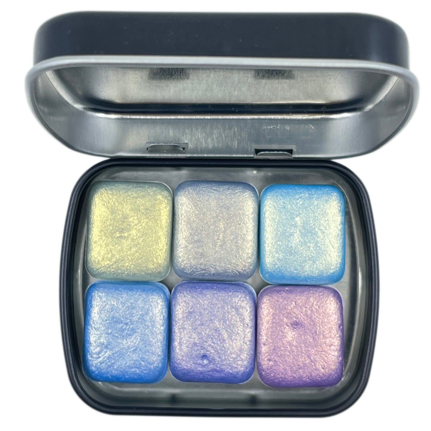 Blue Gold set watercolor paints Half pans