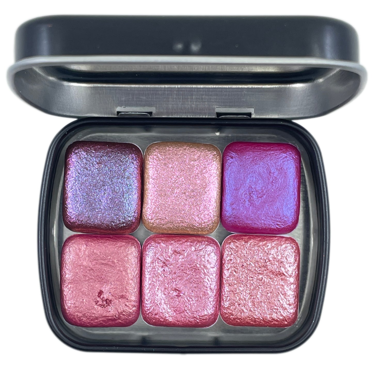 Pink set Handmade Shimmer Metallic Chameleon Colorshift Watercolor Paint Half By iuilewatercolors
