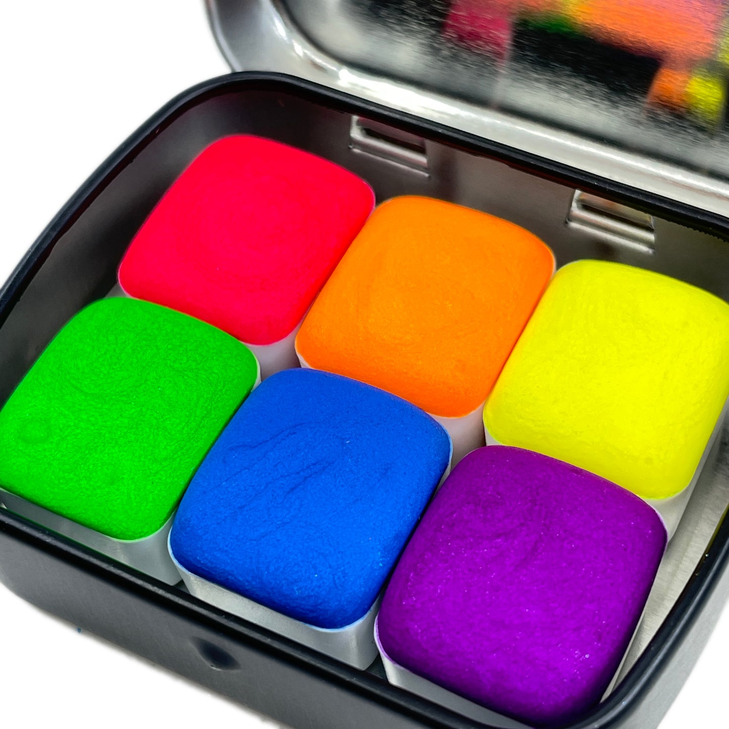 Neon night set Handmade Shimmer Metallic Chameleon Colorshift Watercolor Paint Half By iuilewatercolors