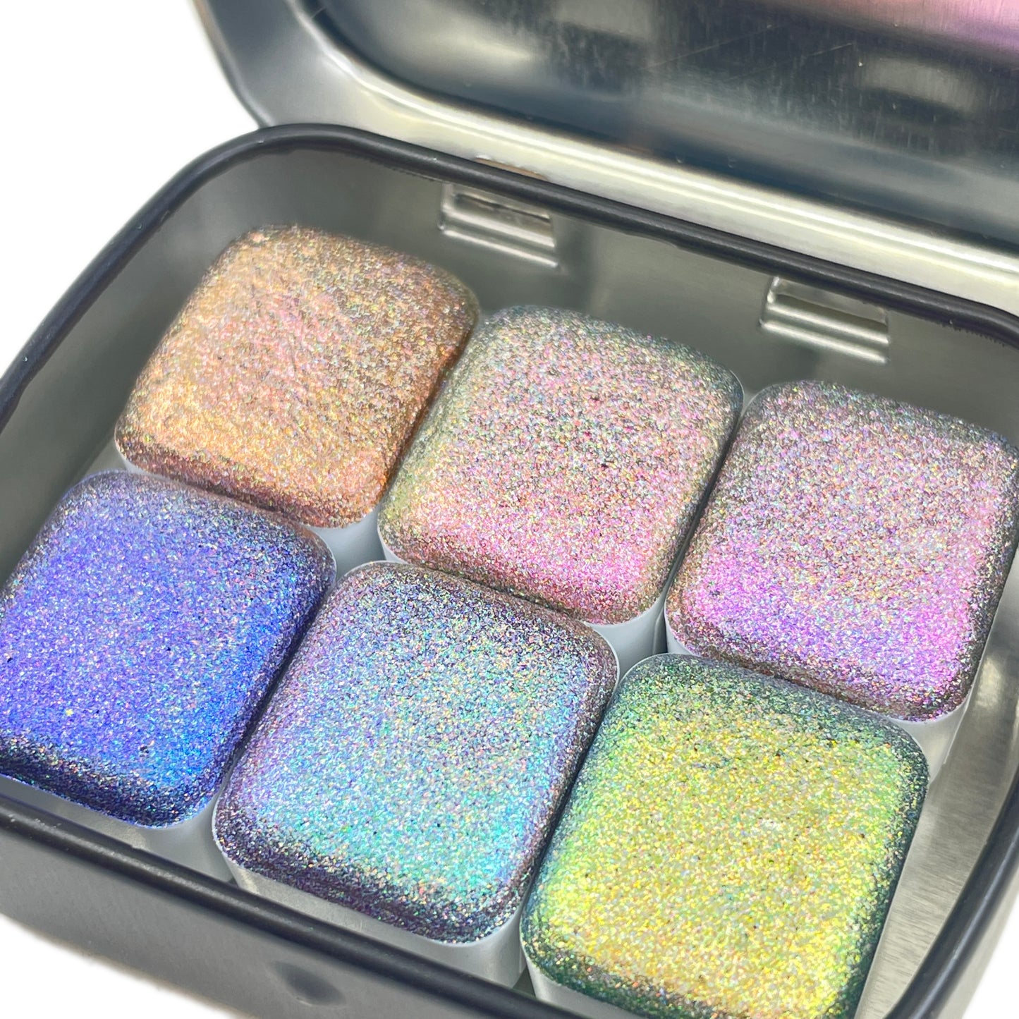 Half Perfection Set Hologram Super Color Shift Chrome Handmade Shimmer Glitter Watercolor Paint
