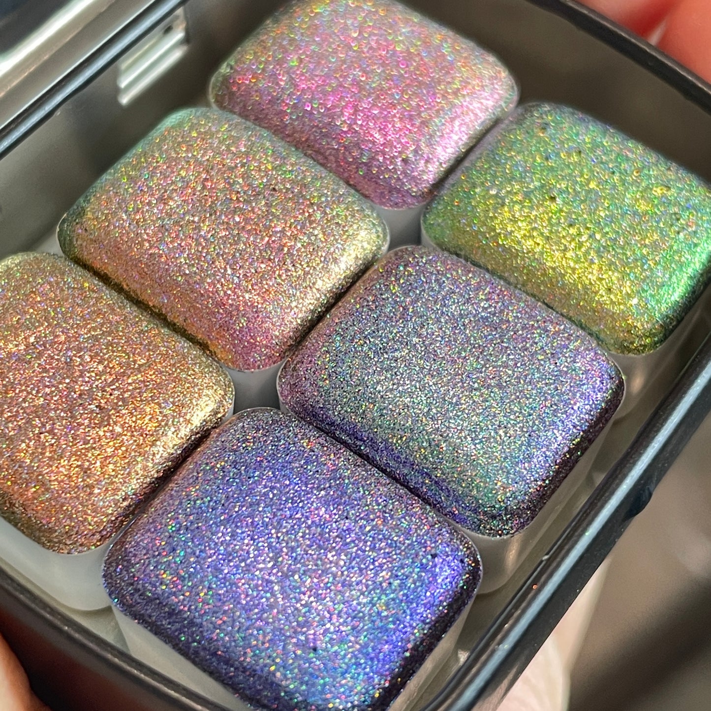 Half Perfection Set Hologram Super Color Shift Chrome Handmade Shimmer Glitter Watercolor Paint