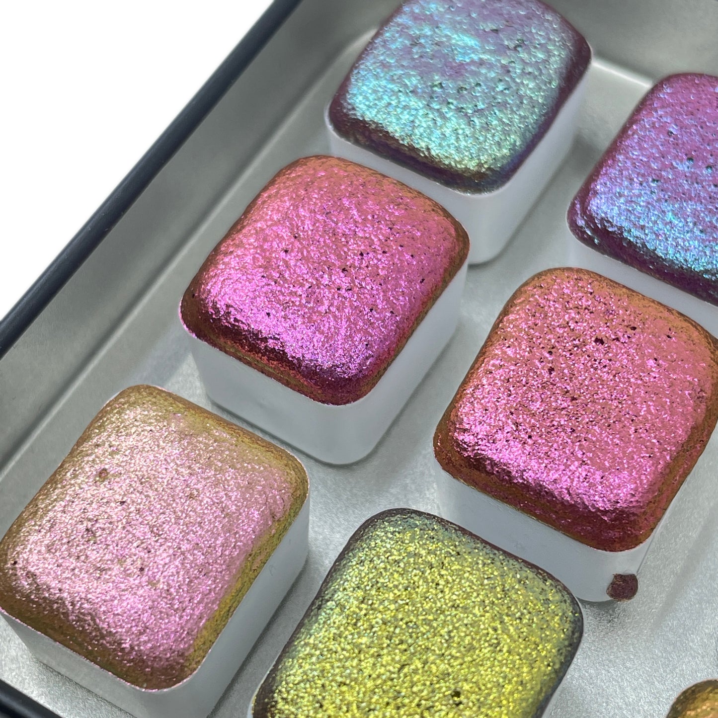 RC set Handmade Shimmer Metallic Chameleon Colorshift Watercolor Paint Half By iuilewatercolors