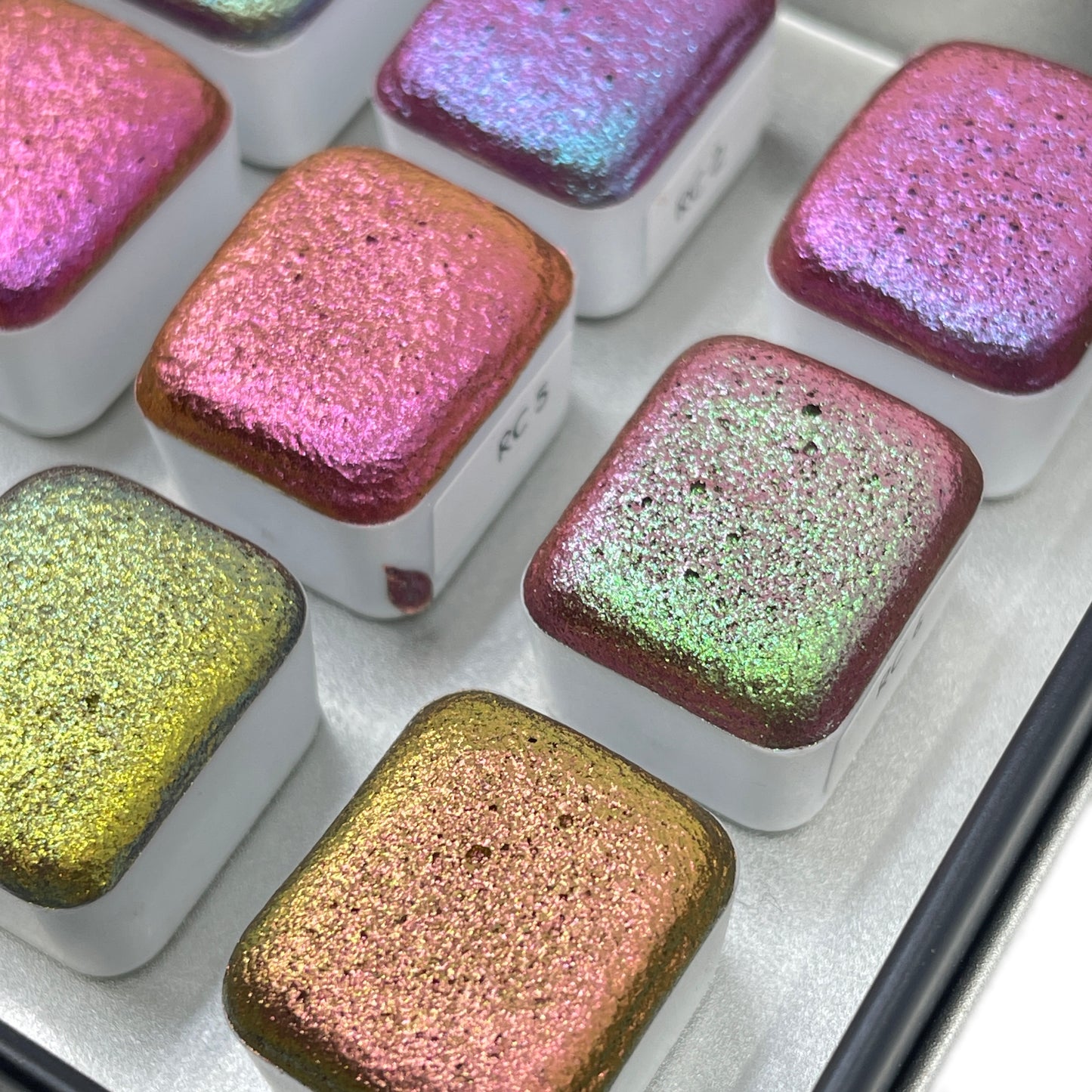 RC set Handmade Shimmer Metallic Chameleon Colorshift Watercolor Paint Half By iuilewatercolors