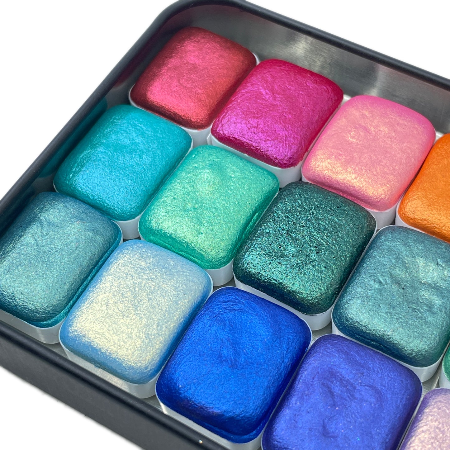 Mica Q21-2 quarter set handmade watercolor paints shimmer palette