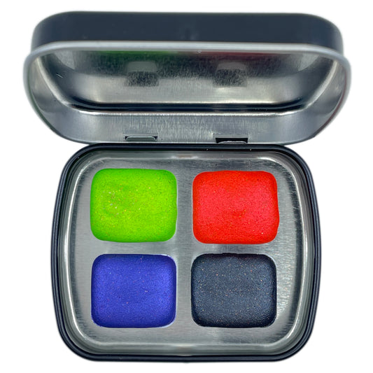 Halloween 2023  Set Handmade Shimmer Neon Glittery Watercolor Paints by iuilewatercolors