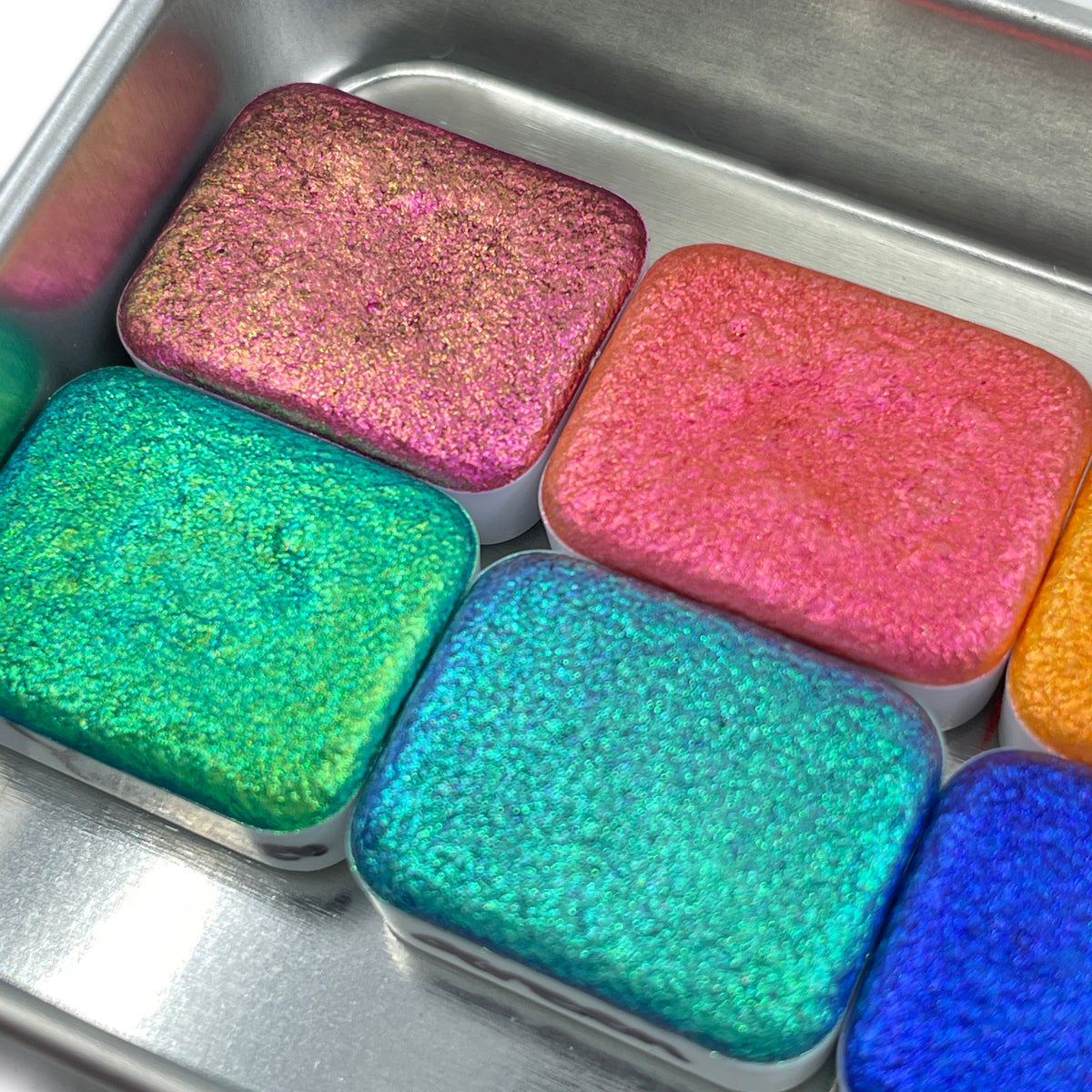 Rainbow CS quarter set handmade super color shift watercolor paints – IUILE