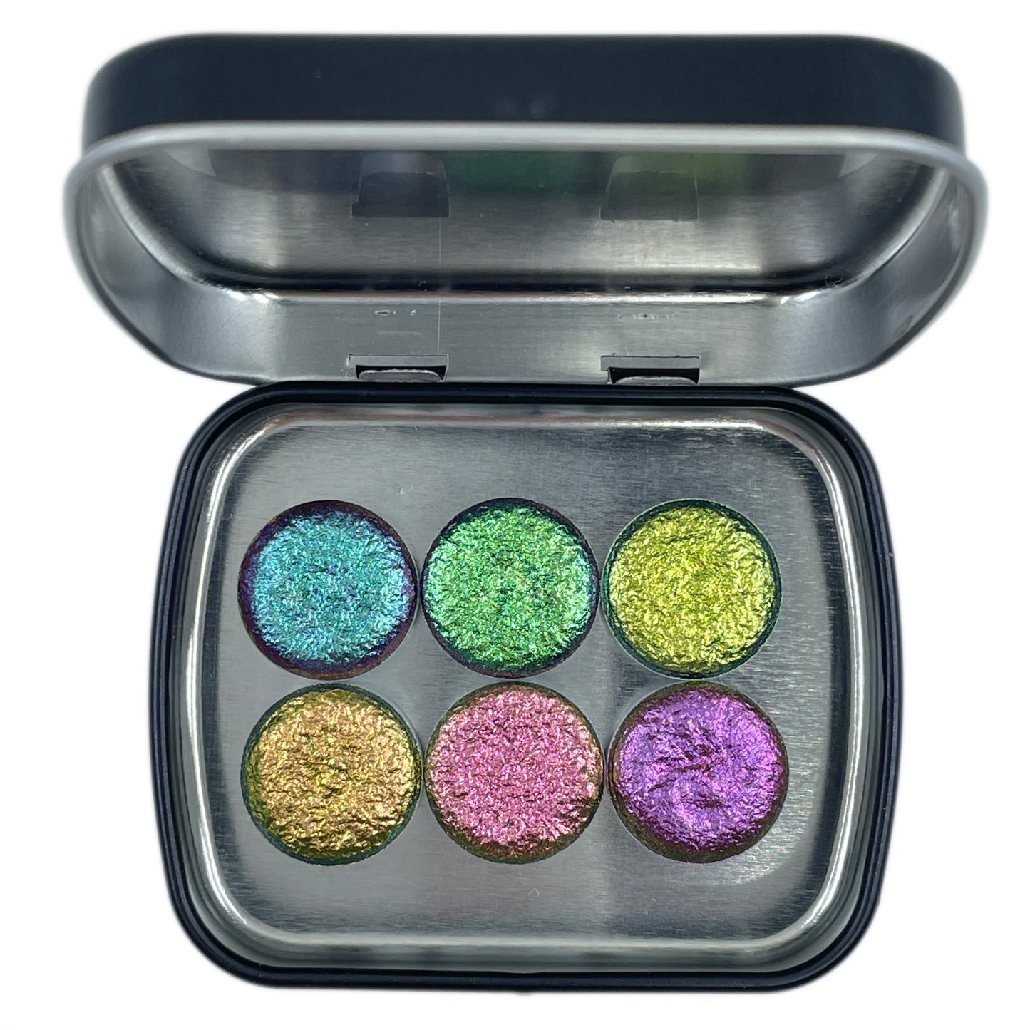 Button Pearl set handmade rainbow color shift watercolor paint