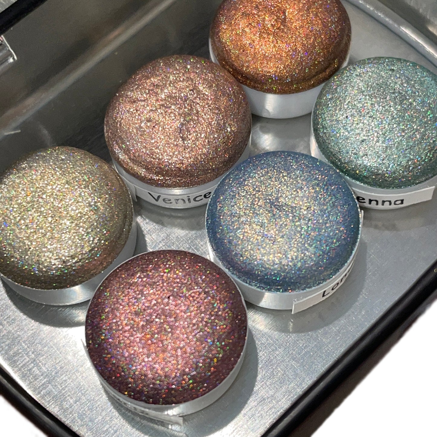 Button Renaissance series Handmade Colored Hologram Sparkle Watercolor Paint