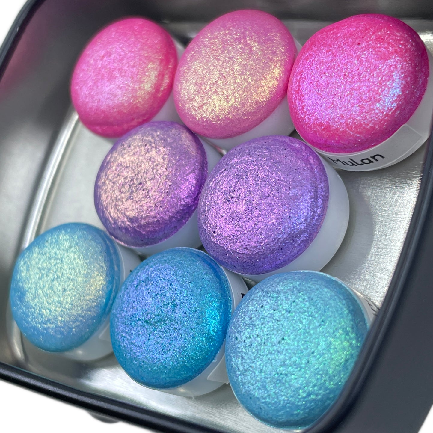 Button Disney princess set handmade colorshift shimmer watercolor paints