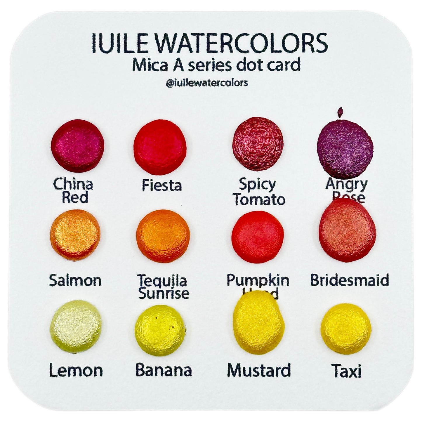 Last Chance! Mica Dot Card Tester Sampler Watercolor Shimmer Glittery Paints
