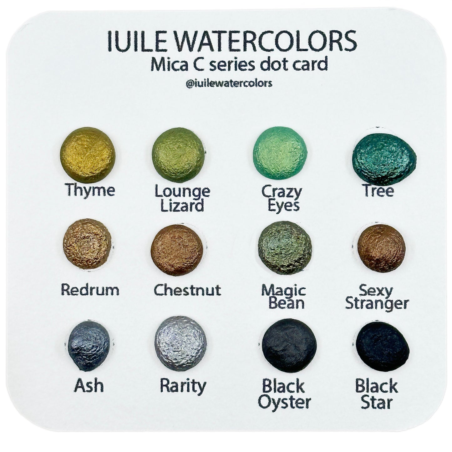 Last Chance! Mica Dot Card Tester Sampler Watercolor Shimmer Glittery Paints