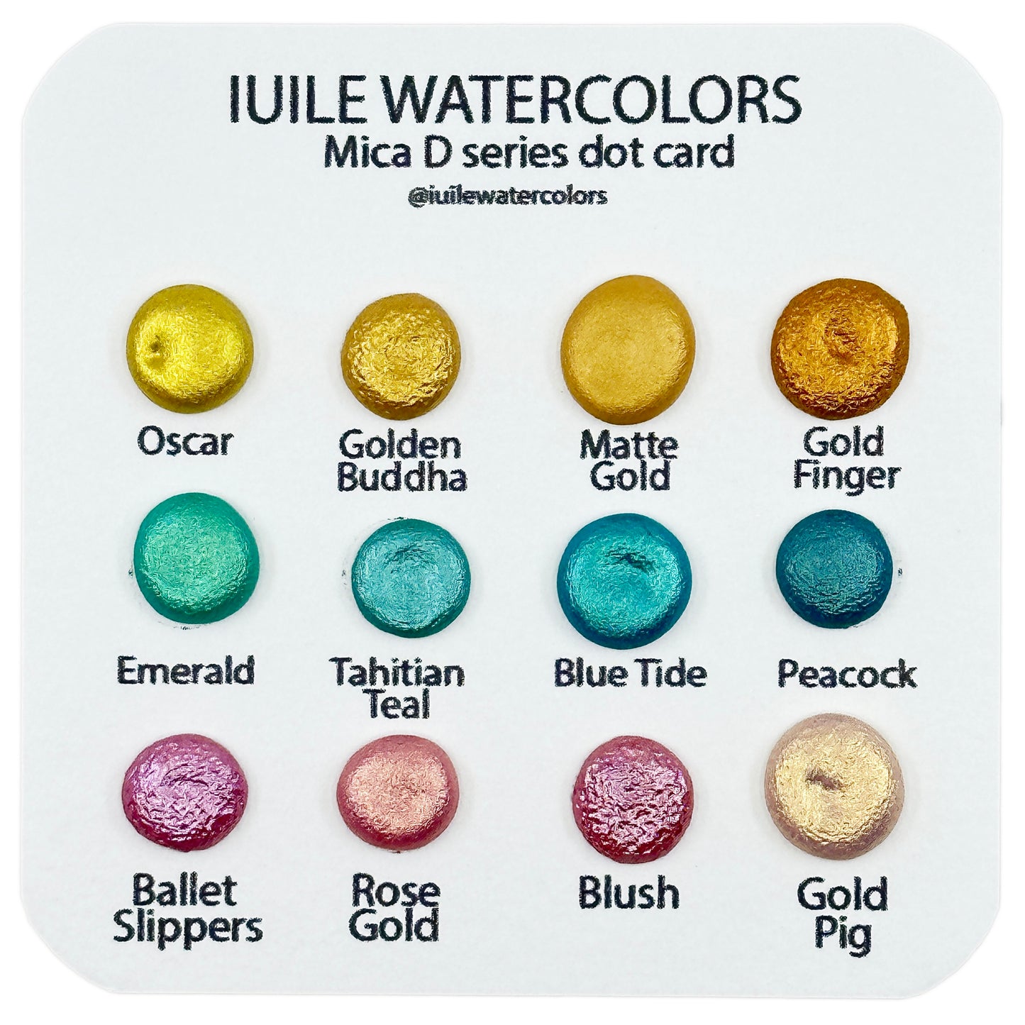 Last Chance! Mica Dot Card Tester Sampler Watercolor Shimmer Glittery Paints