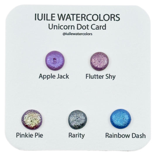 Last Chance! Unicorn Dot Card Tester Sampler Watercolor Shimmer Glittery Paints