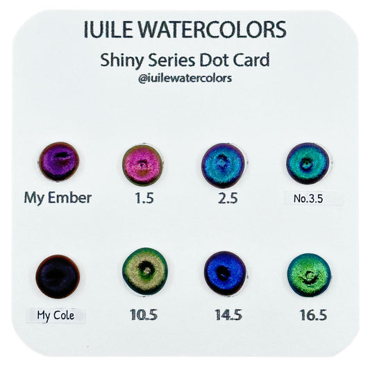 Limited Shiny Series Dot card Handmade Color Shift Aurora Shimmer Metallic Chameleon Watercolor Paints by iuilewatercolors