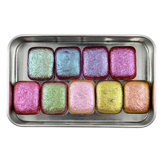 Quarter RC set Handmade Shimmer Metallic Chameleon Colorshift Watercolor Paint By iuilewatercolors