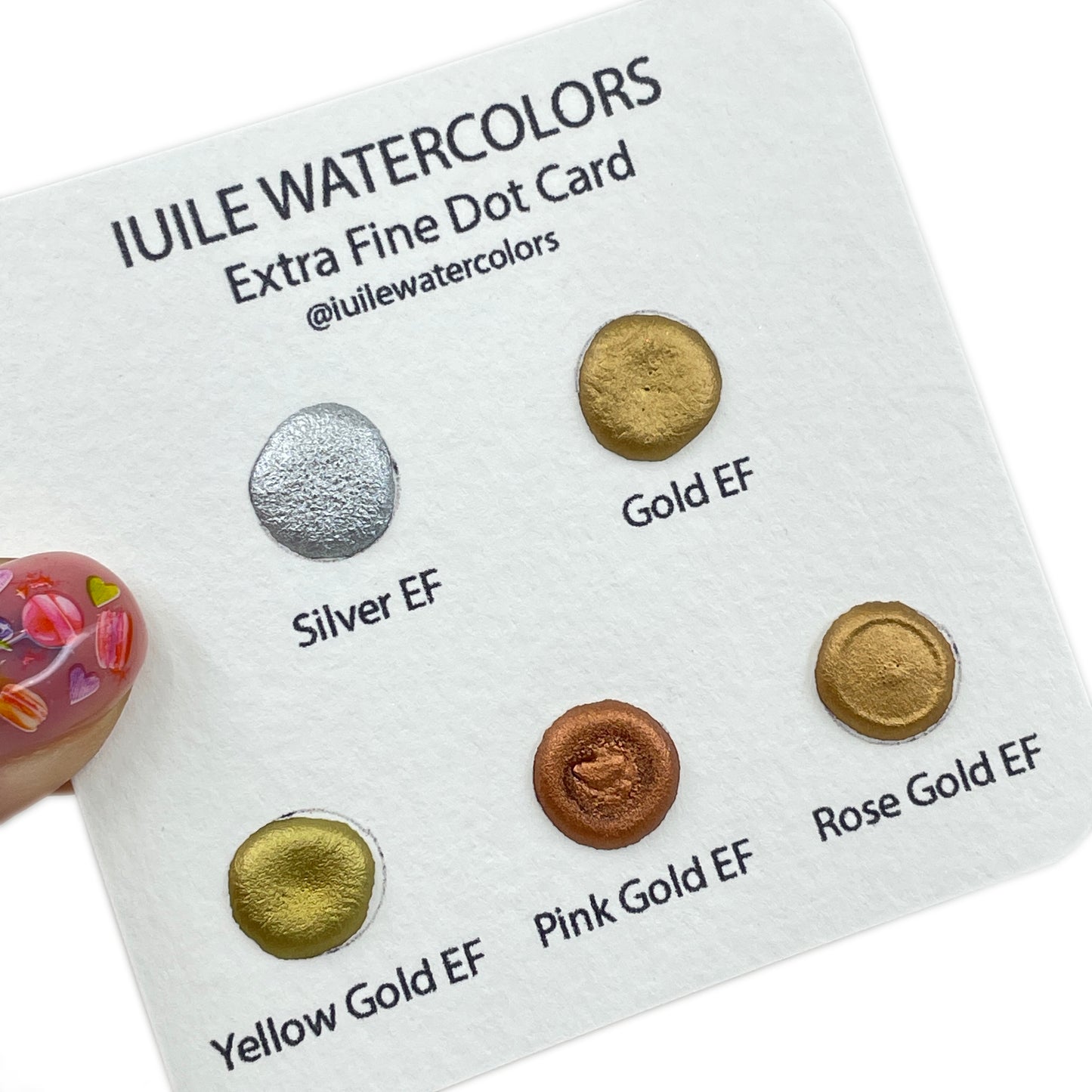 Extra Fine Dot Card Sampler Handmade Shimmer Metallic Watercolor Paints by iuilewatercolors