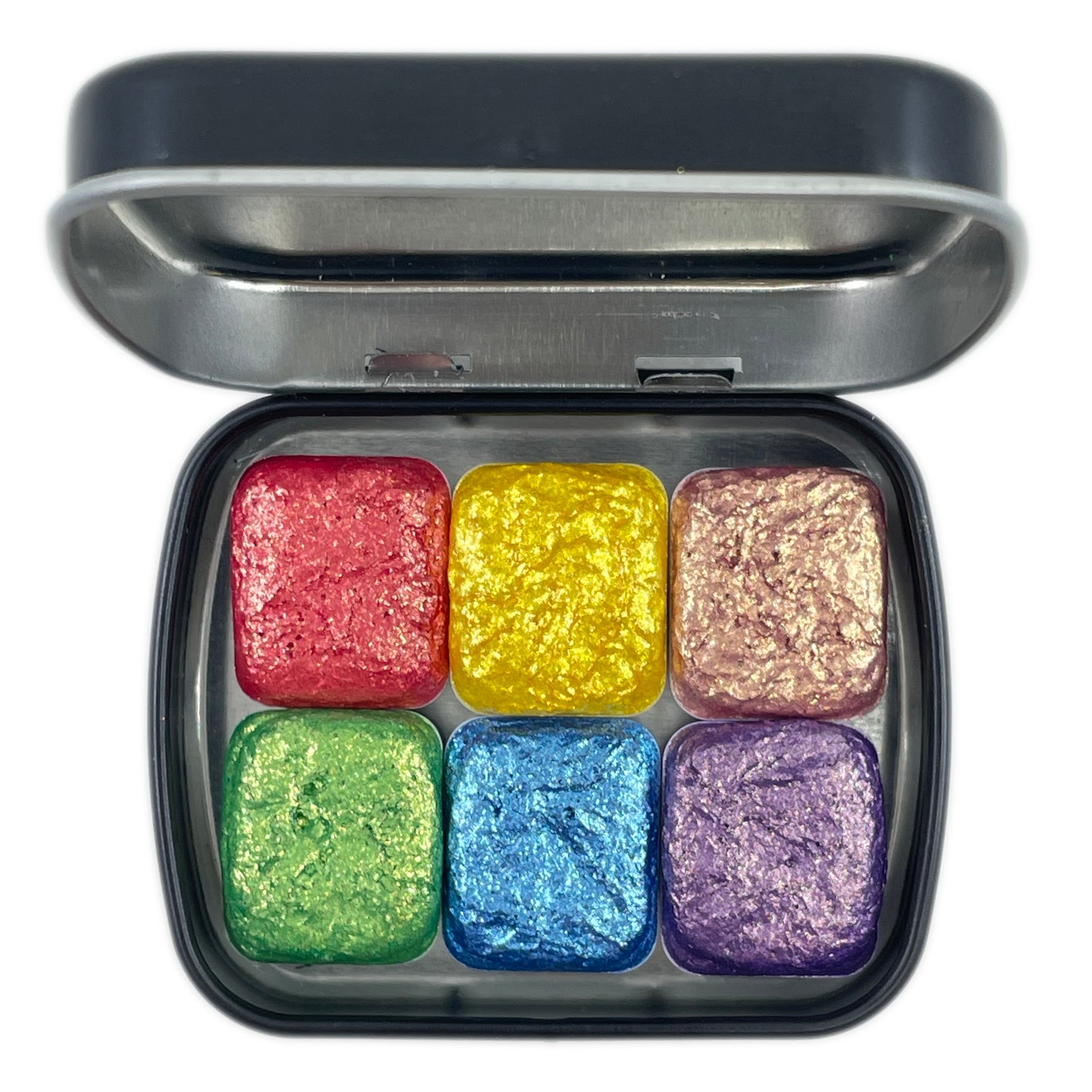 Bling Bling 1 Half Pan Handmade Color Shift Aurora Shimmer Metallic Chameleon Watercolor Paints by iuilewatercolors