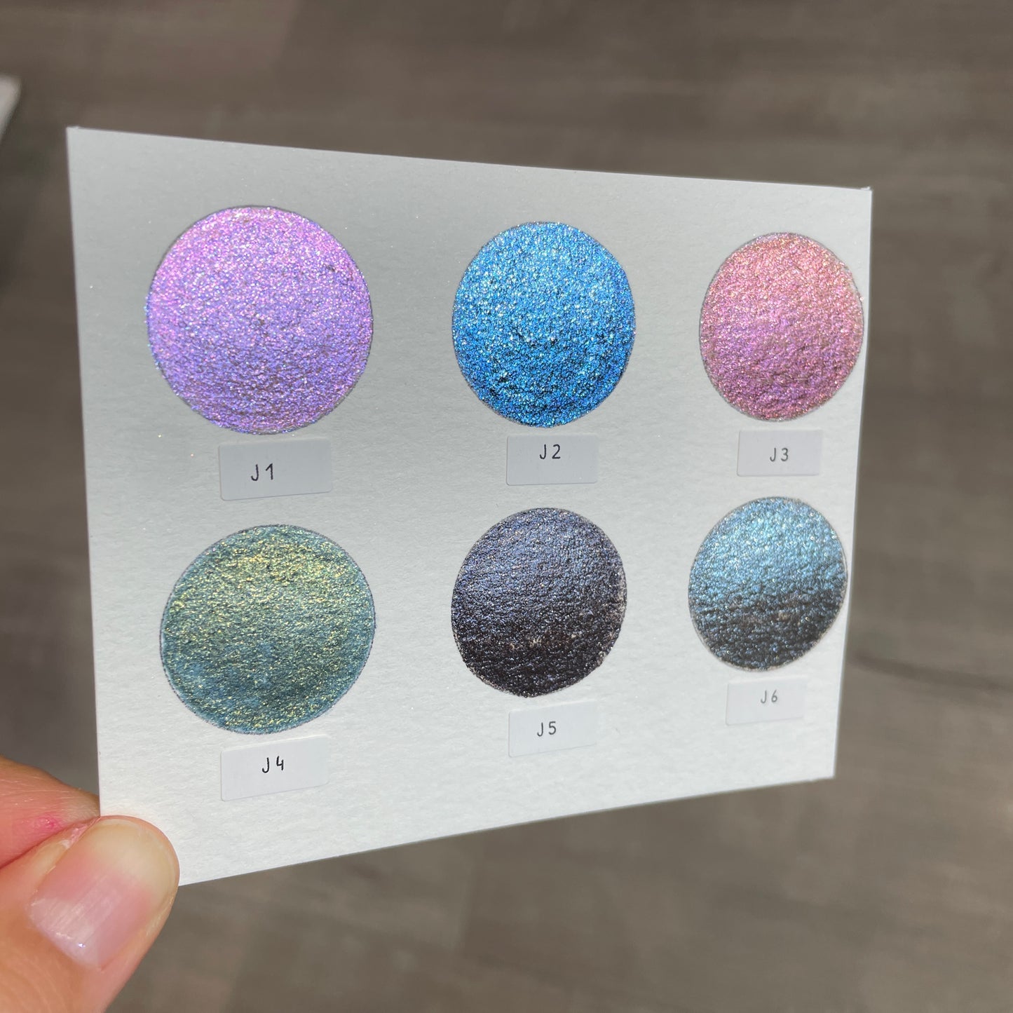 Last Chance! Jewel set handmade watercolor paints half pans in tin case