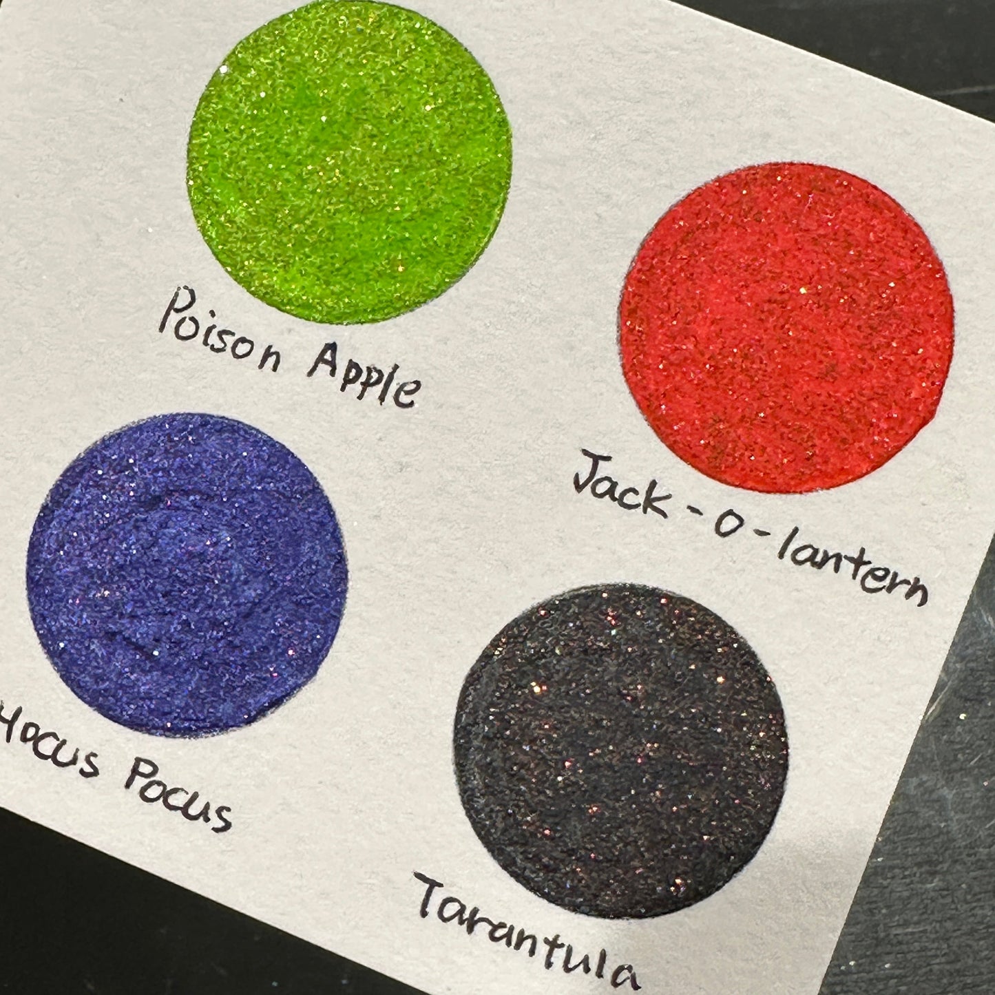 Tarantula Halloween 2023 Handmade Shimmer Neon Glittery Watercolor Paints by iuilewatercolors